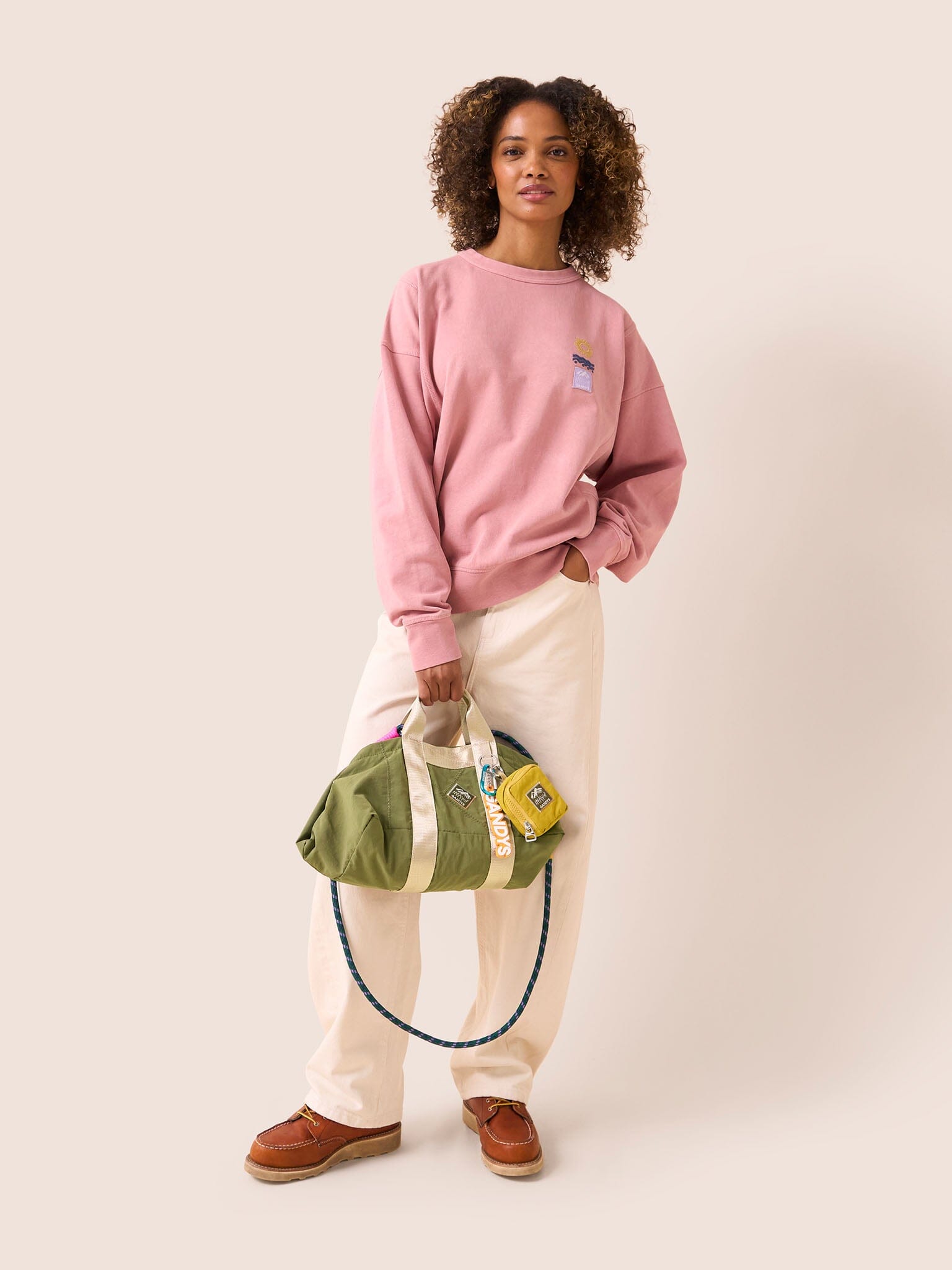 Carabiner Club Recycled Small Cube Crossbody in Khaki Bags- Gandys