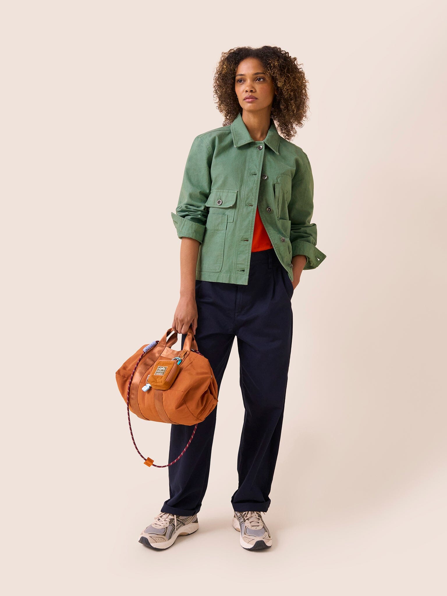 Carabiner Club Recycled Small Cube Crossbody in Orange Bags- Gandys