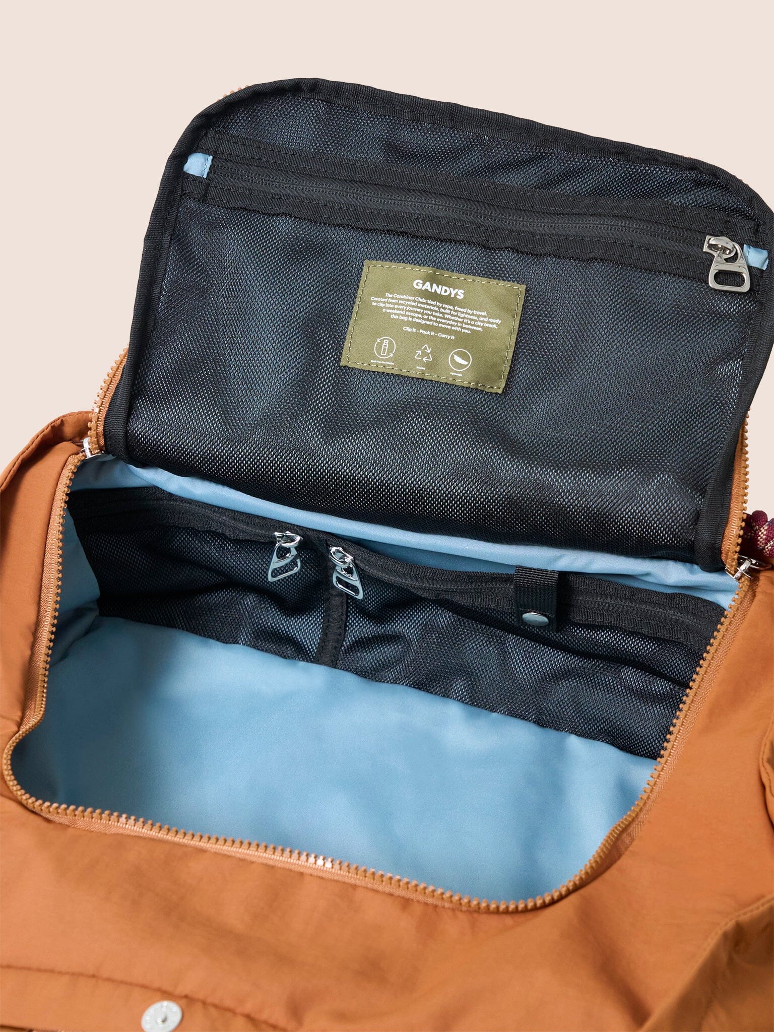 Carabiner Club Recycled Small Cube Crossbody in Orange Bags- Gandys