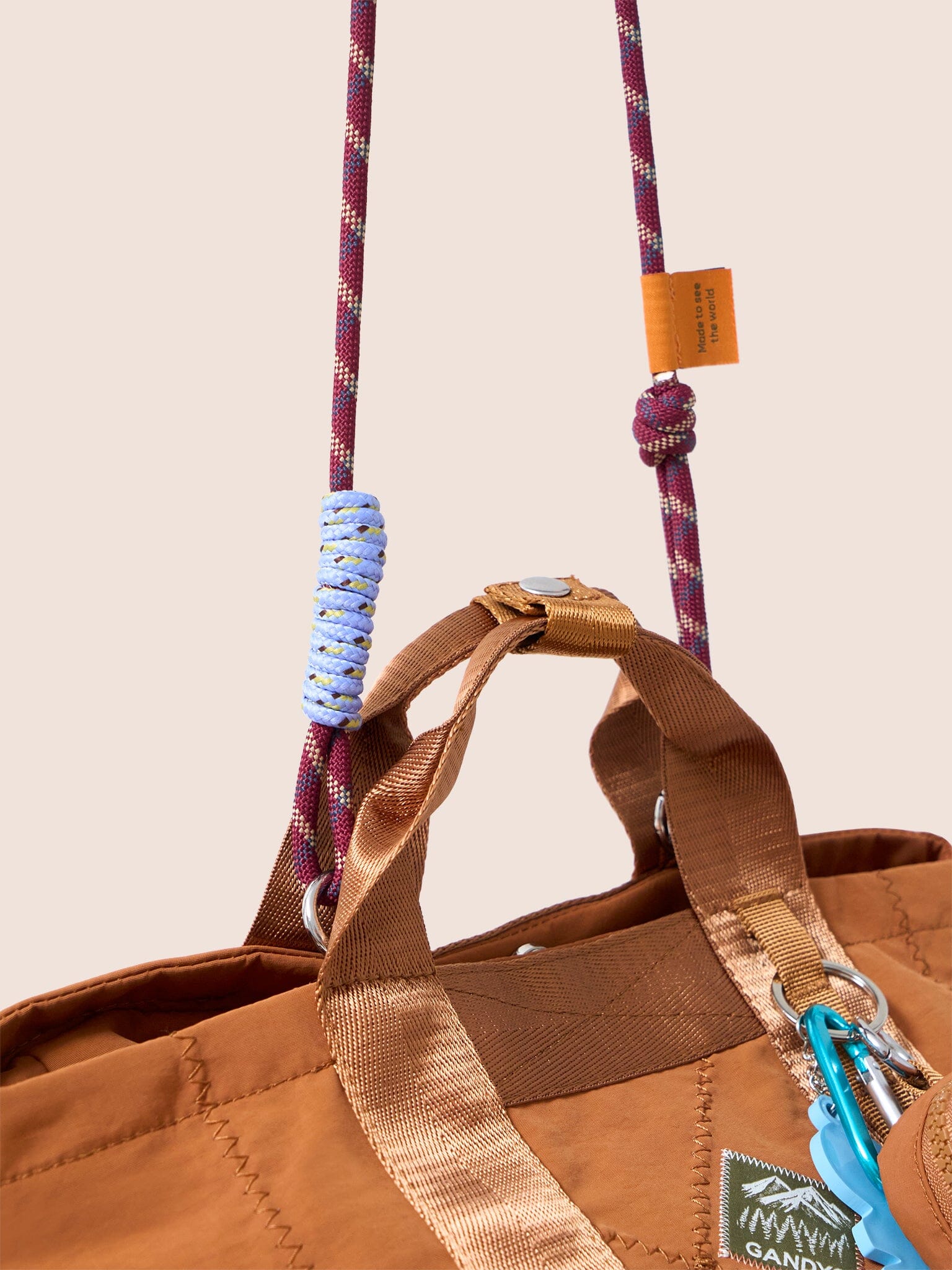Carabiner Club Recycled Small Cube Crossbody in Orange
