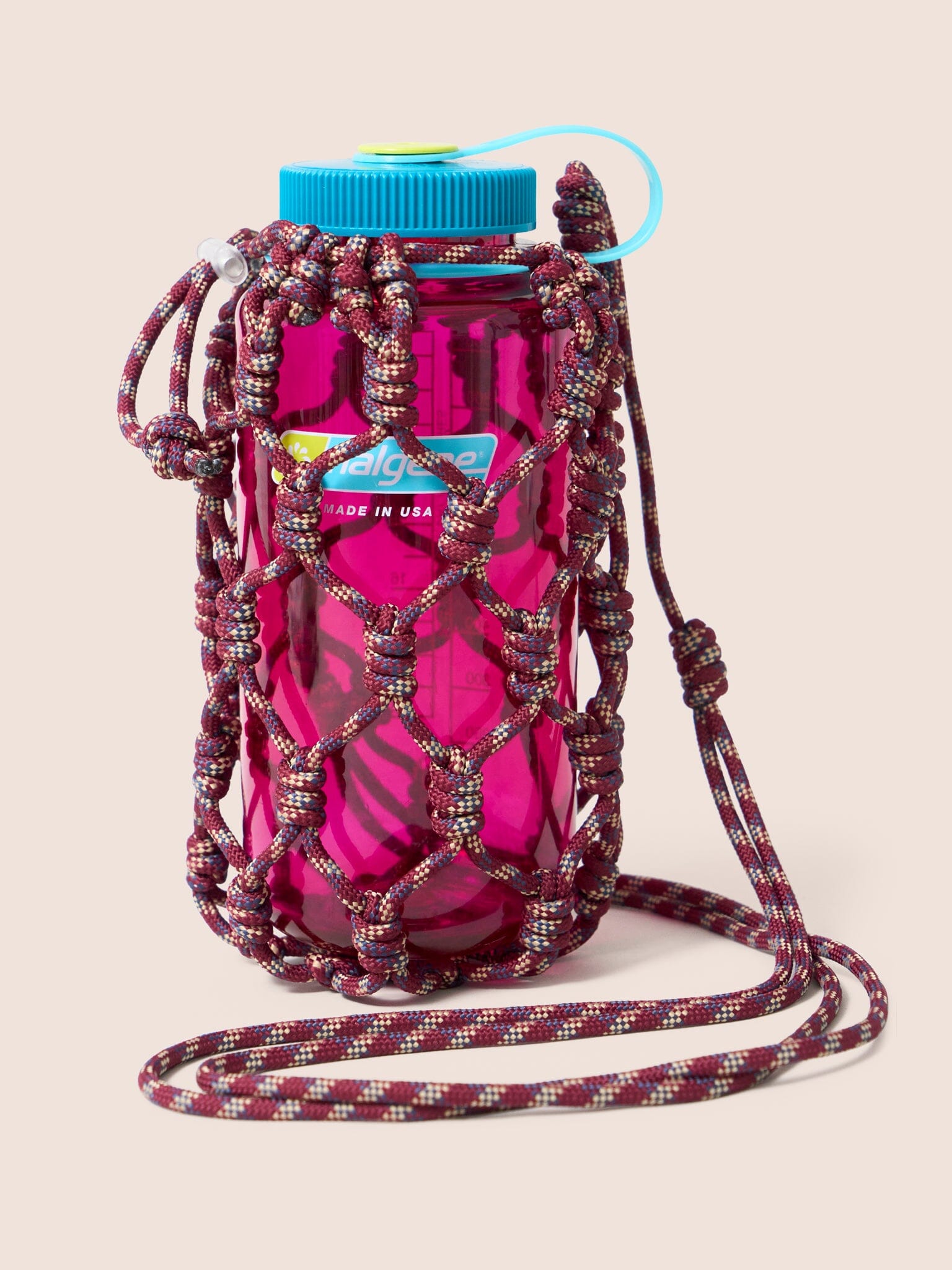 Carabiner Club Rope Bottle Holder in Burgundy Accessories- Gandys