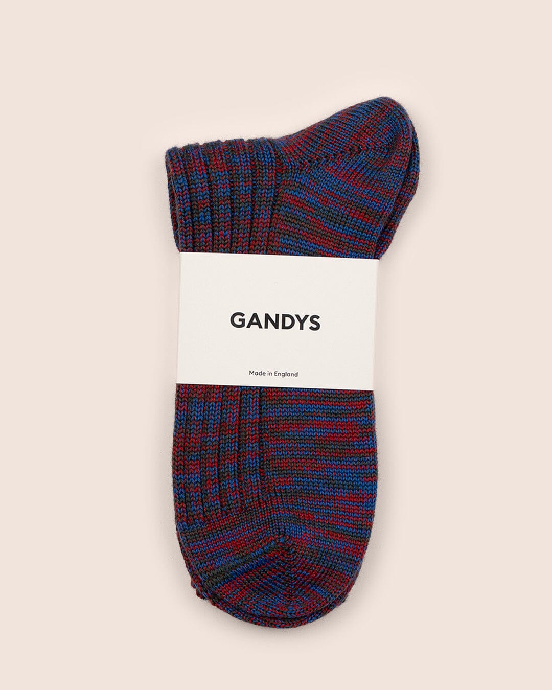 Clayton Made in England Wool Socks in Green/Red Mix Accessories- Gandys