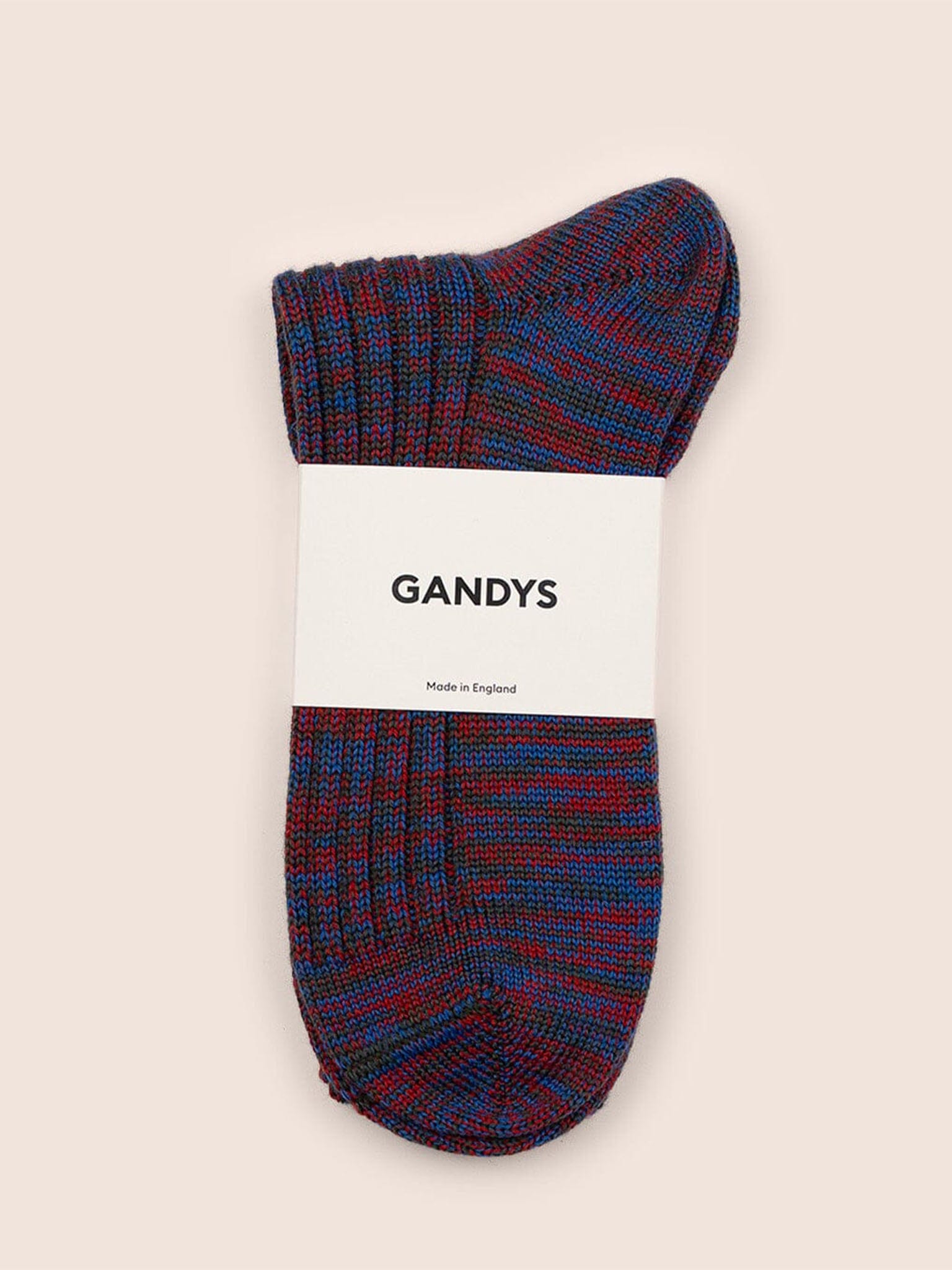 Clayton Made in England Wool Socks in Green/Red Mix Accessories- Gandys