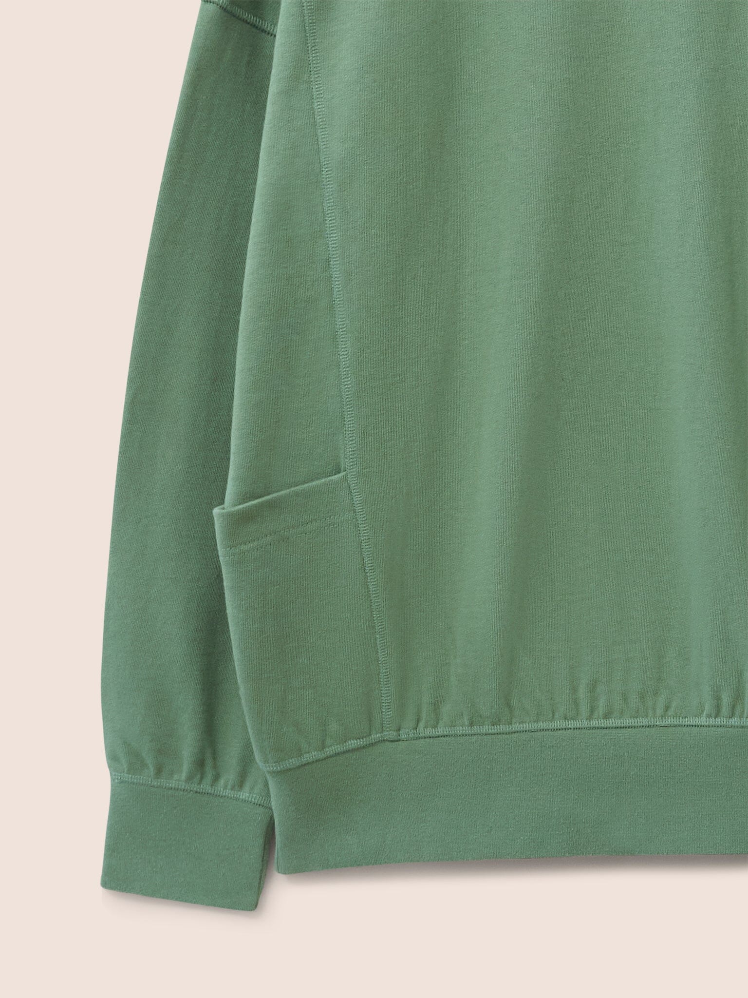 Como Organic Cotton Pocket Sweatshirt in Green Layering- Gandys