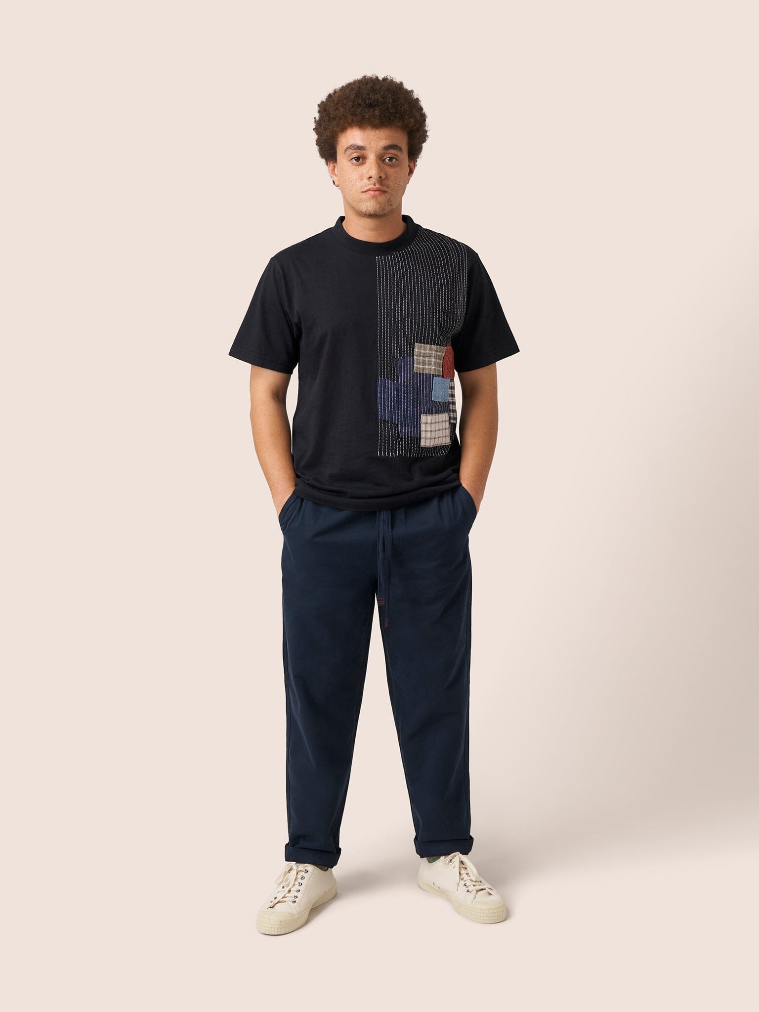 Conwy Cotton Patchwork T-shirt T-Shirts- Gandys