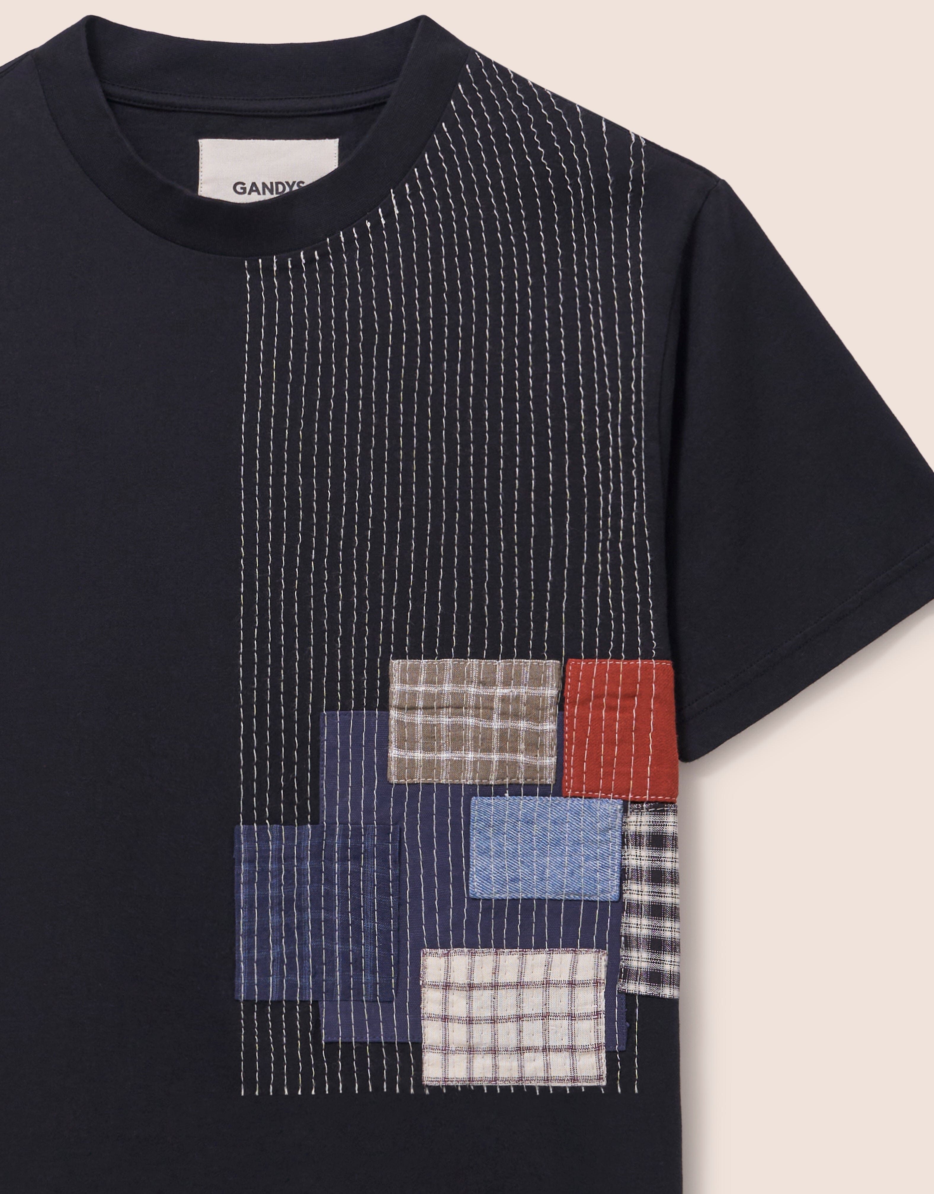 Conwy Cotton Patchwork T-shirt T-Shirts- Gandys