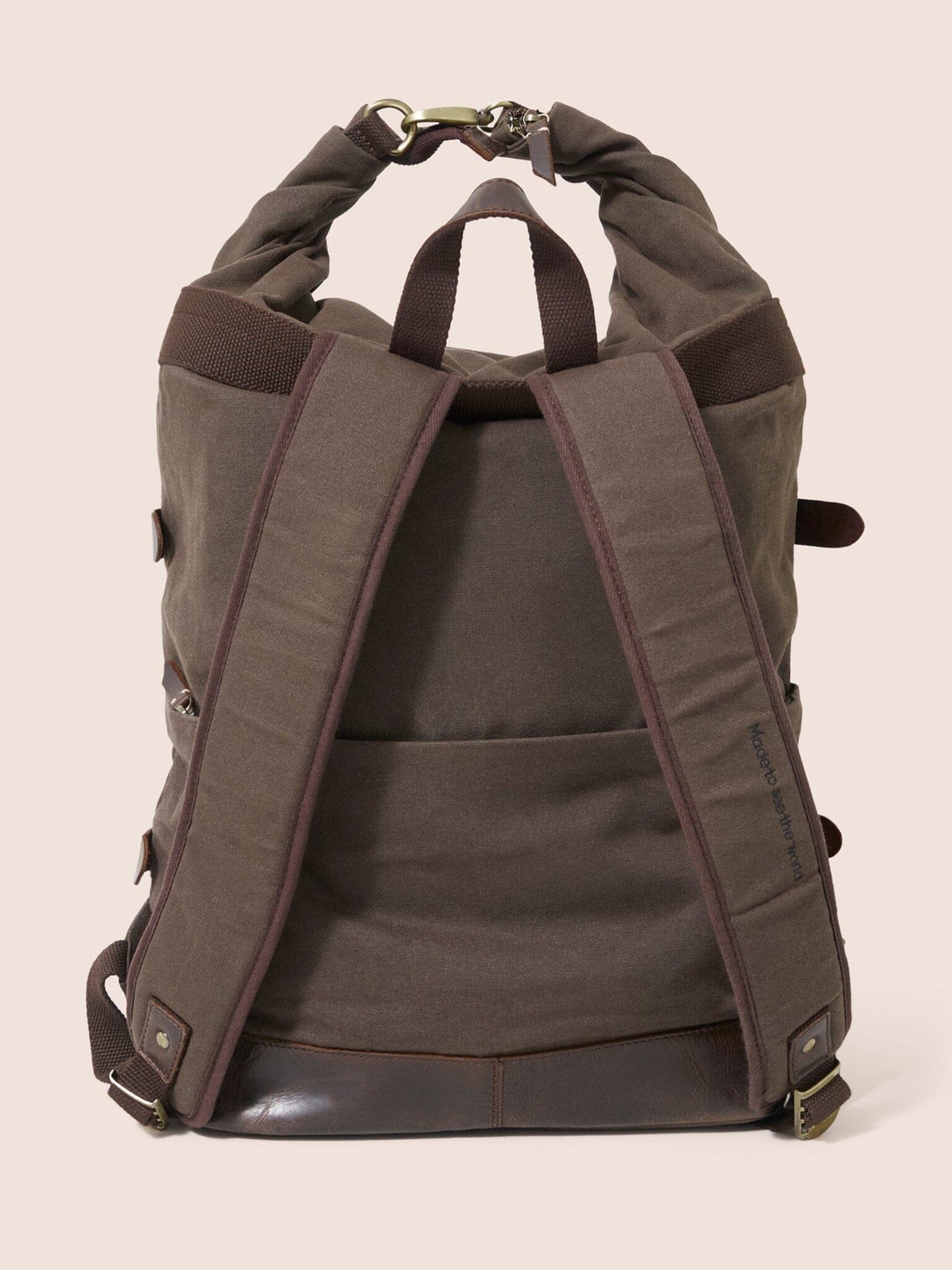 Dolpo Waxed Cotton Roll Top Backpack in Chestnut Bags- Gandys