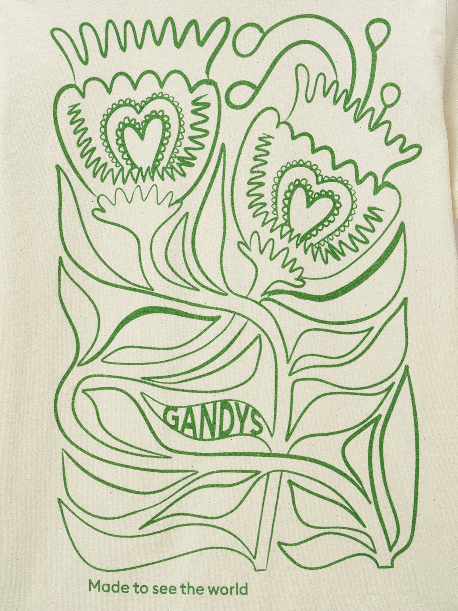 Ecru Abstract Rose Graphic T-Shirt T-Shirts- Gandys