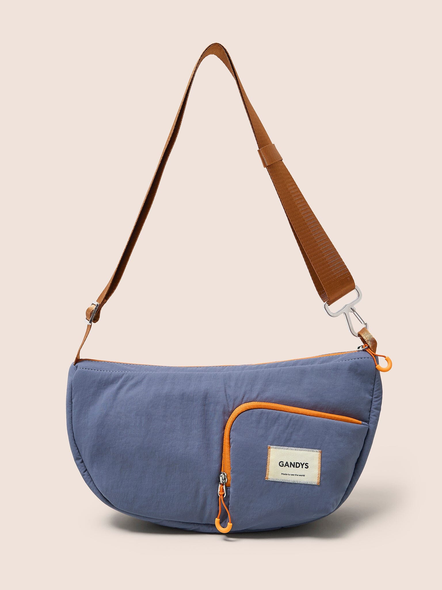 Ecuador Recycled Nylon Sling Bag in Blue Bags- Gandys