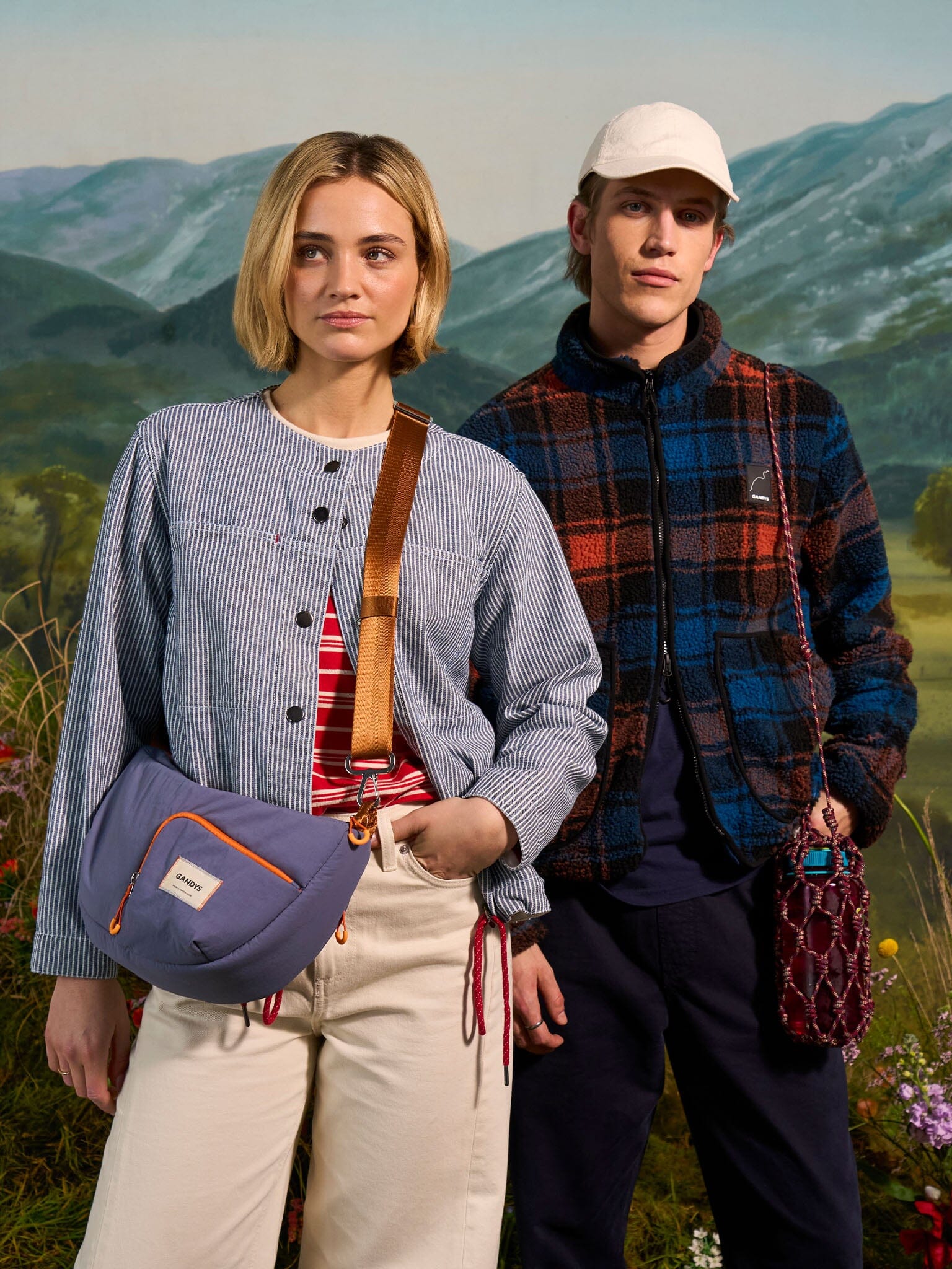 Ecuador Recycled Nylon Sling Bag in Blue Bags- Gandys