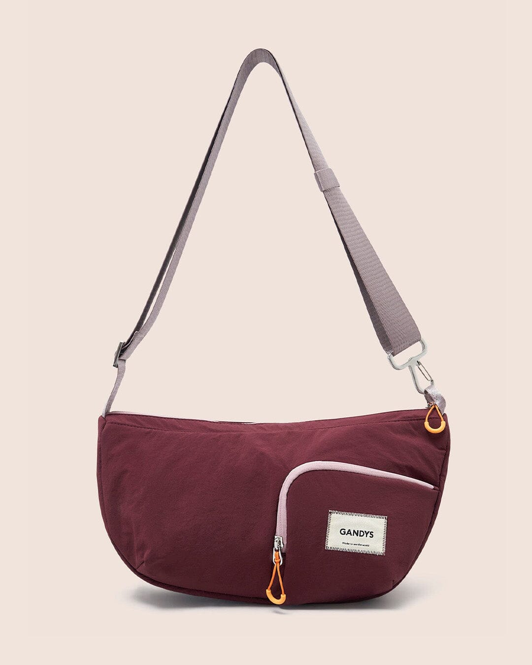 Ecuador Recycled Nylon Sling Bag in Burgundy Bags- Gandys
