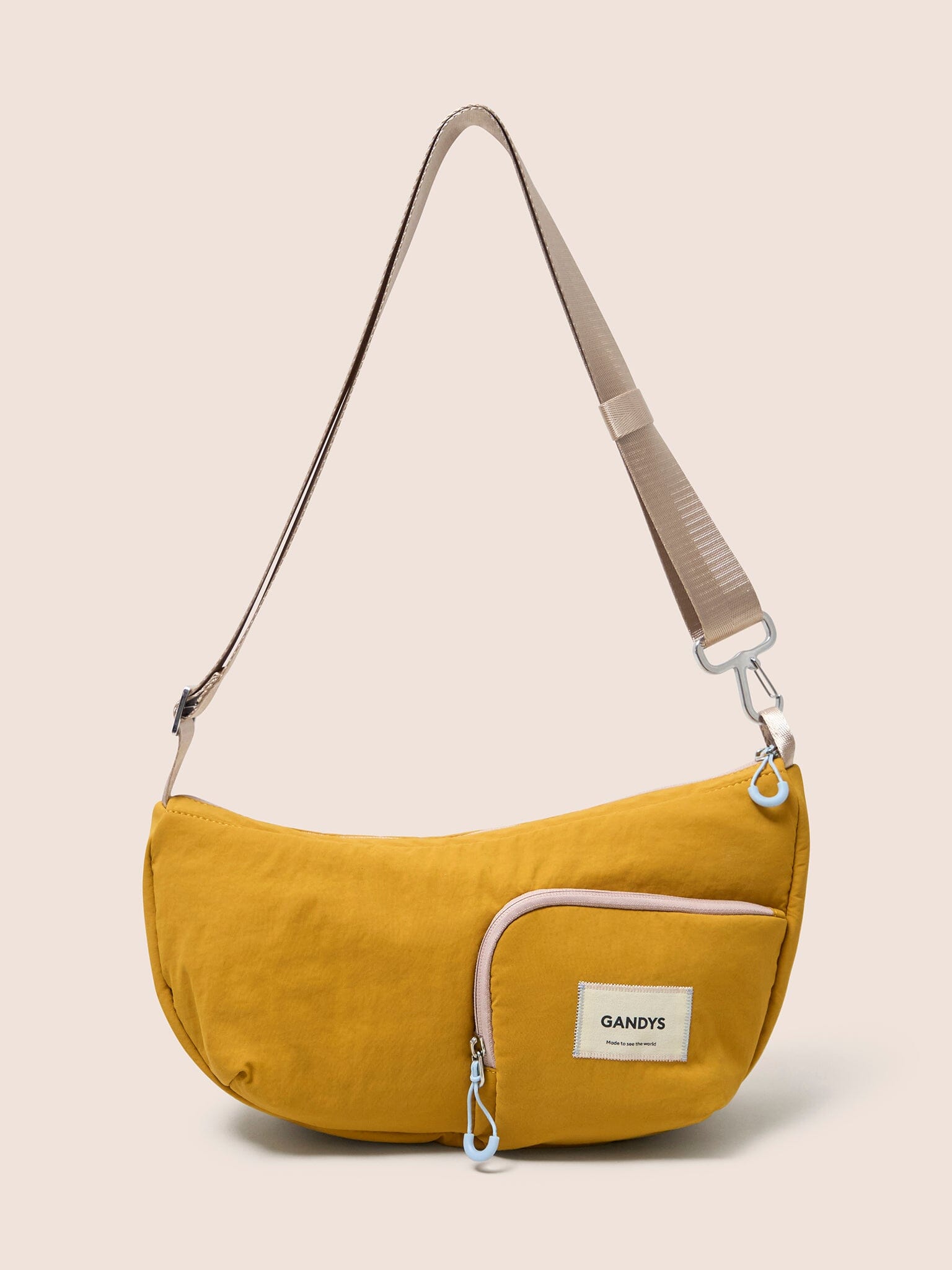 Ecuador Recycled Nylon Sling Bag in Mustard Bags- Gandys