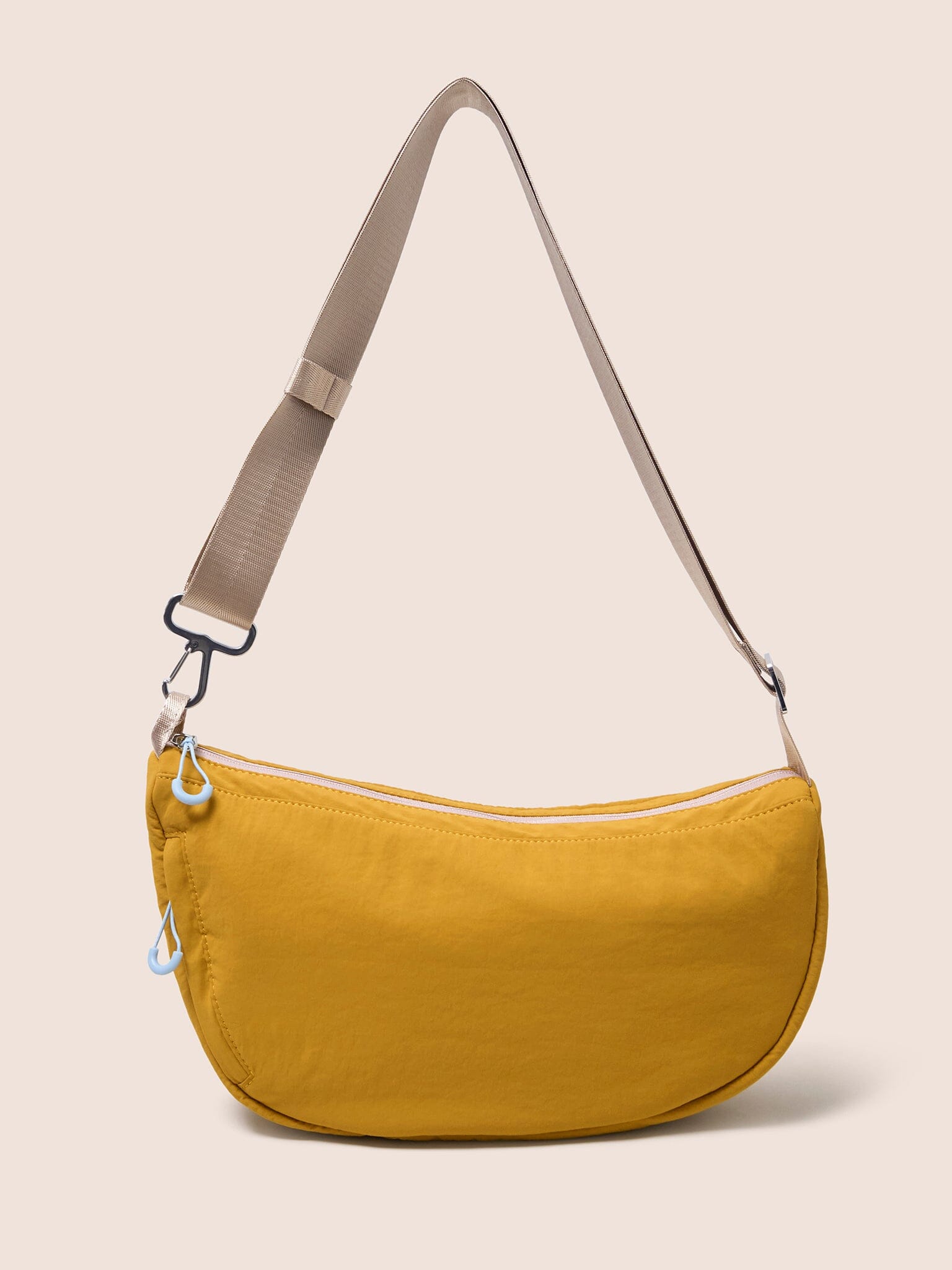 Ecuador Recycled Nylon Sling Bag in Mustard Bags- Gandys