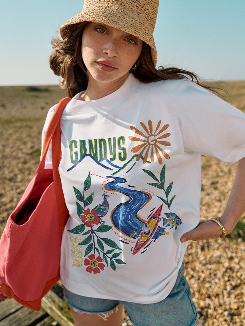 Gandys Graphic T-Shirt in White T-Shirts- Gandys