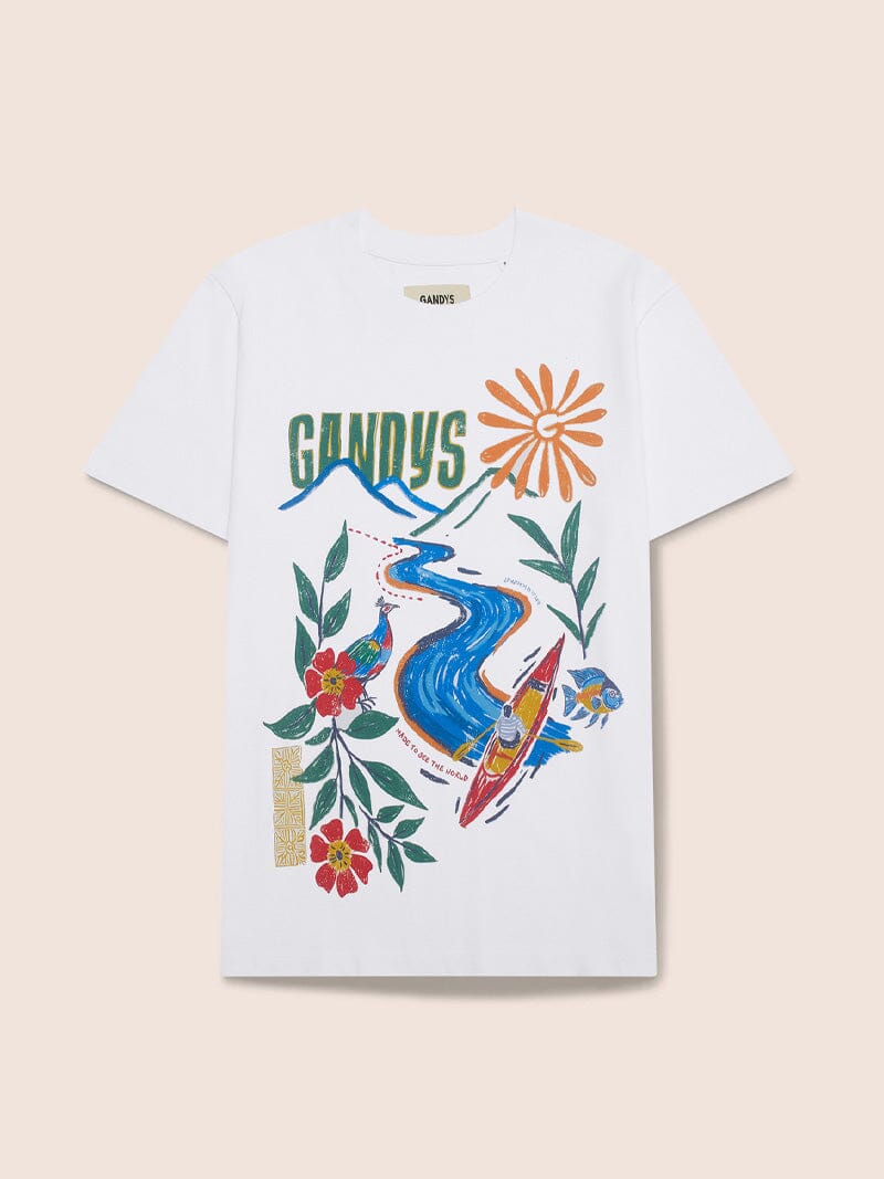 Gandys Graphic T-Shirt in White T-Shirts- Gandys