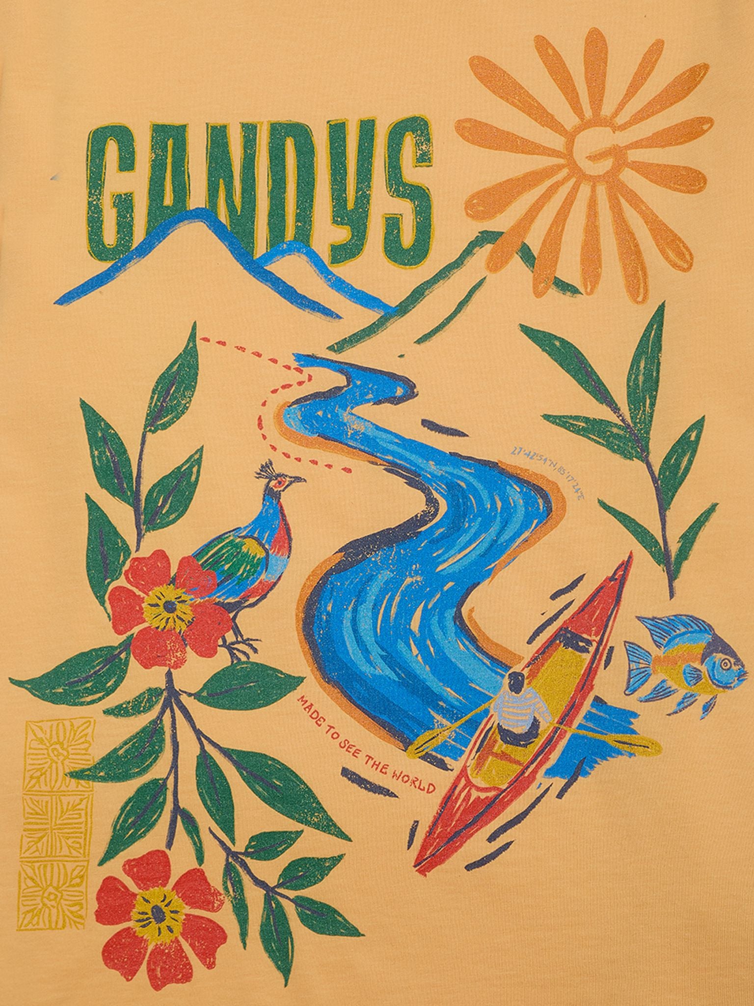 Gandys Graphic T-Shirt in Yellow T-Shirts- Gandys