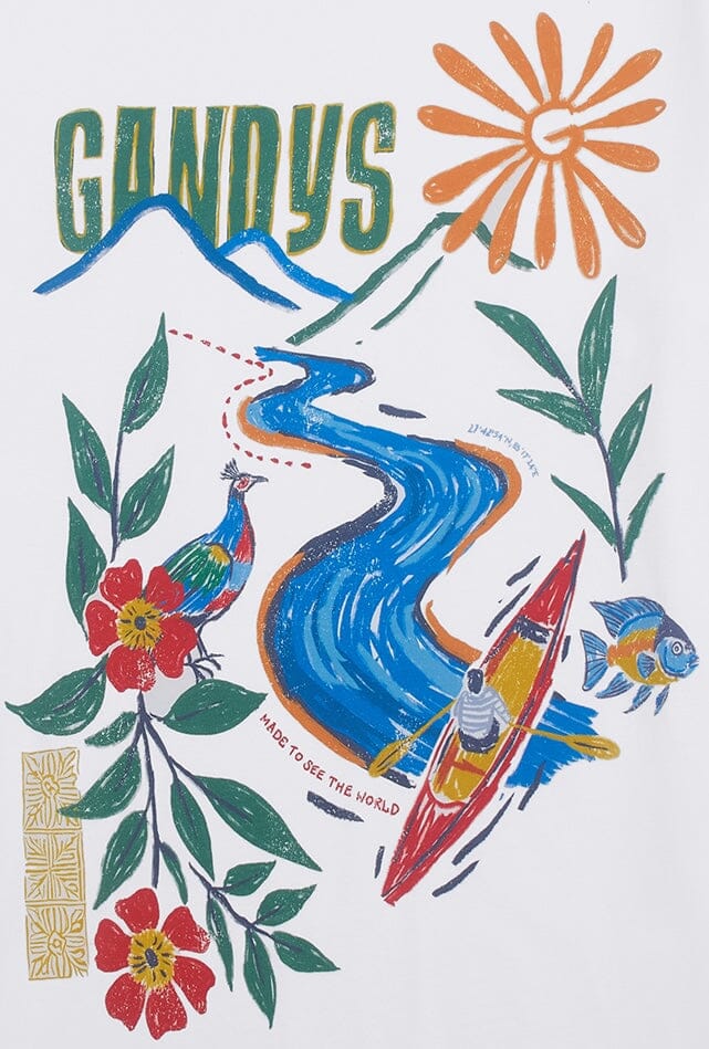 Gandys Summer T-Shirt in White T-Shirts- Gandys