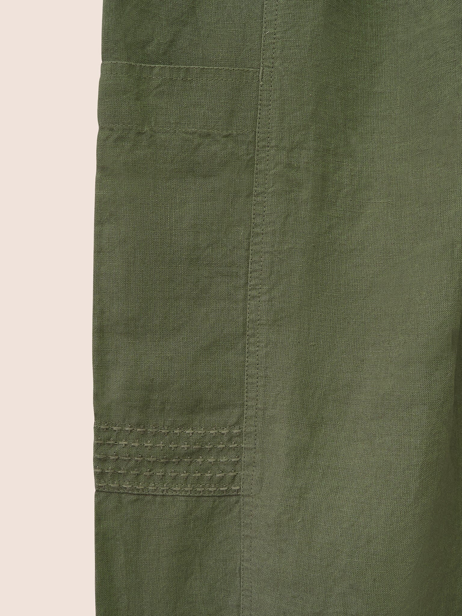 Green Bembridge Barrel Leg Trouser Bottoms- Gandys
