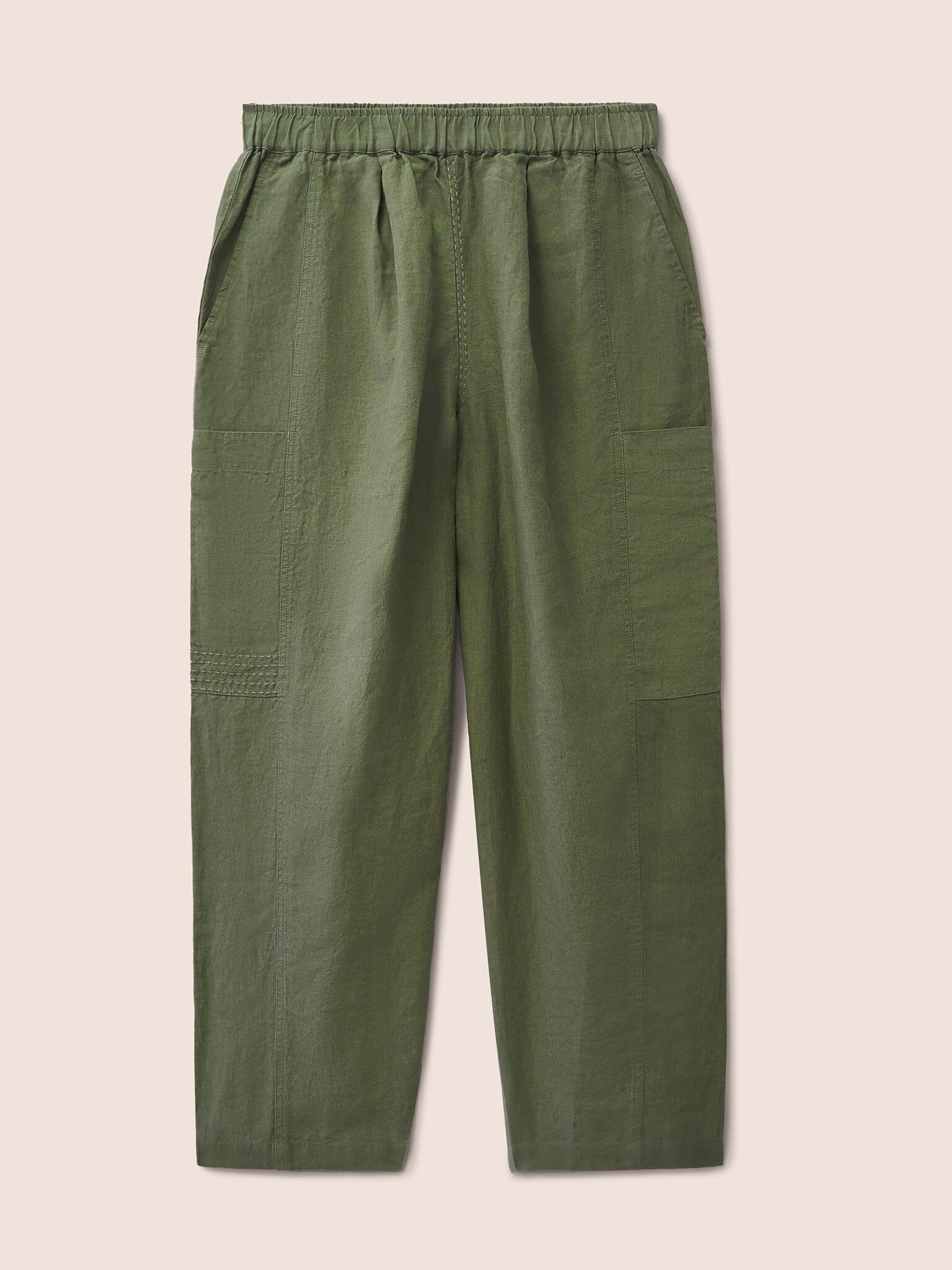 Green Bembridge Barrel Leg Trouser Bottoms- Gandys