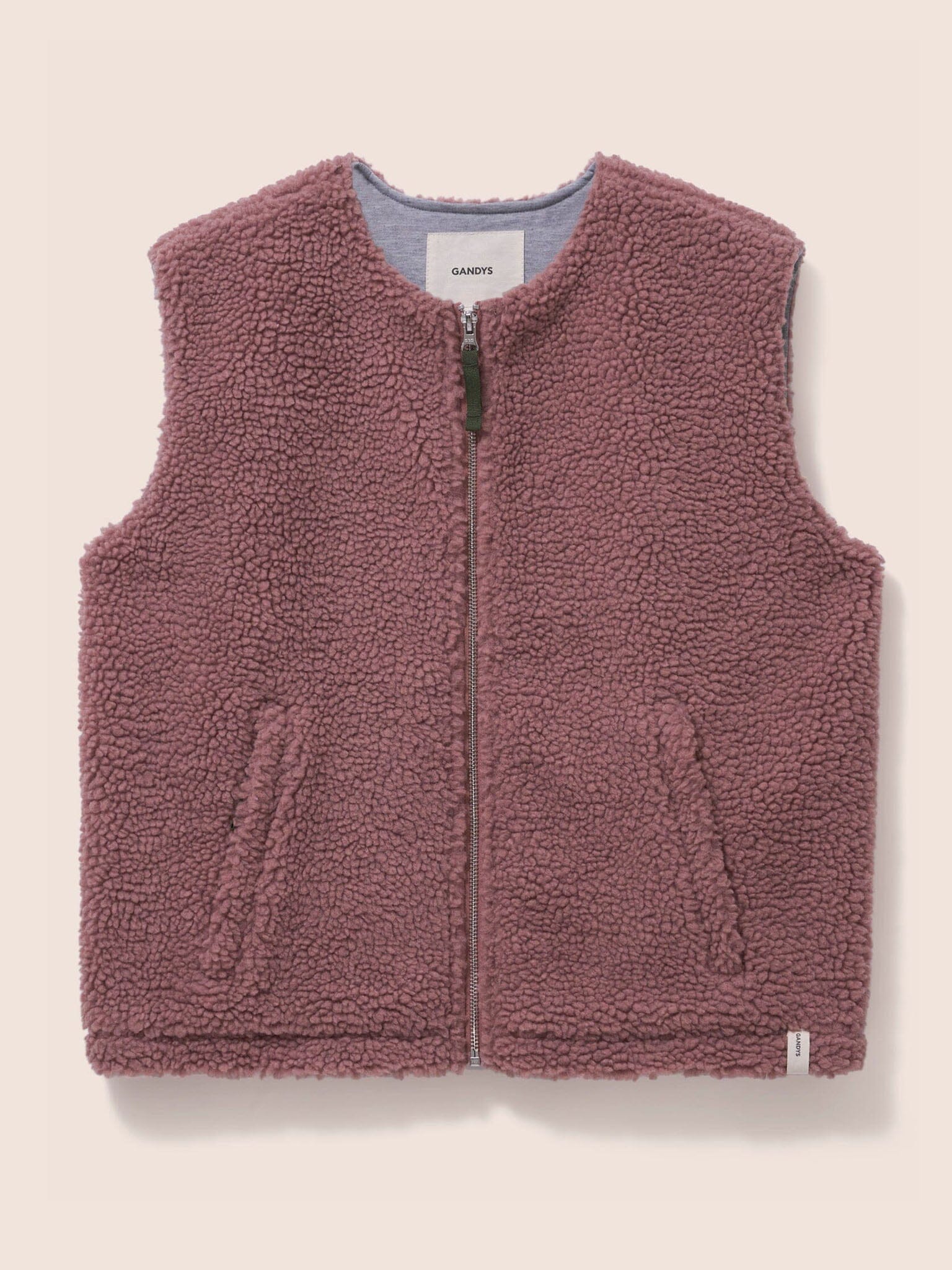 Harlem Fleece Gilet in Pink Layering- Gandys