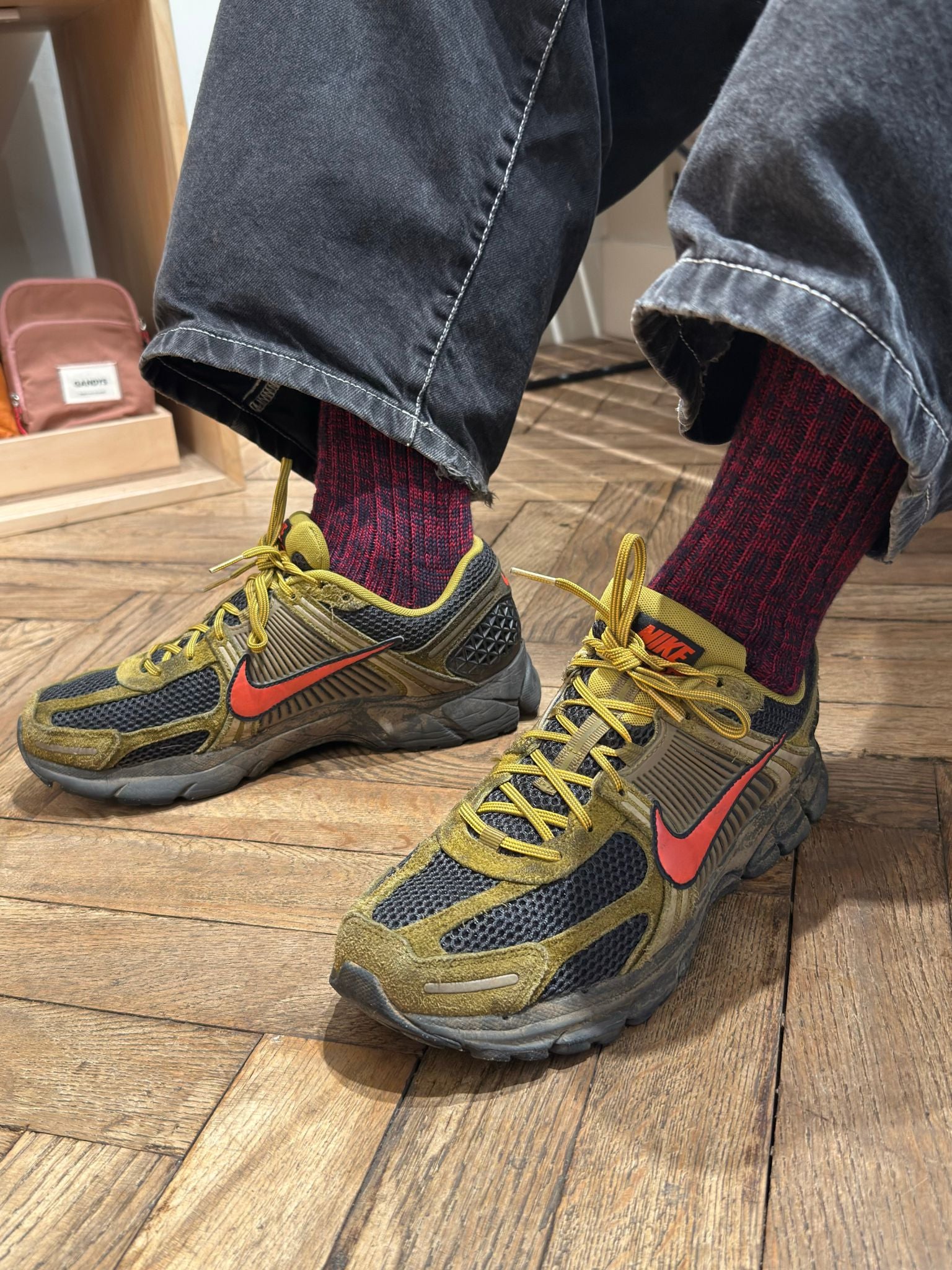 Haworth Made in England Socks in Pink and Navy Accessories- Gandys