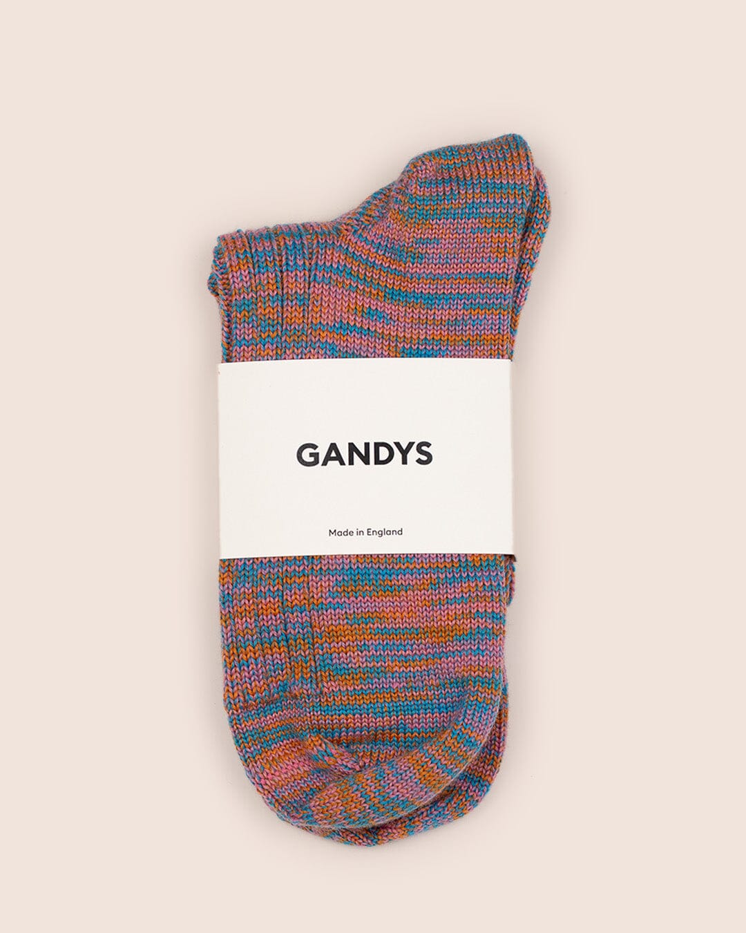 Hebden Made in England Wool Socks in Orange Mix Accessories- Gandys