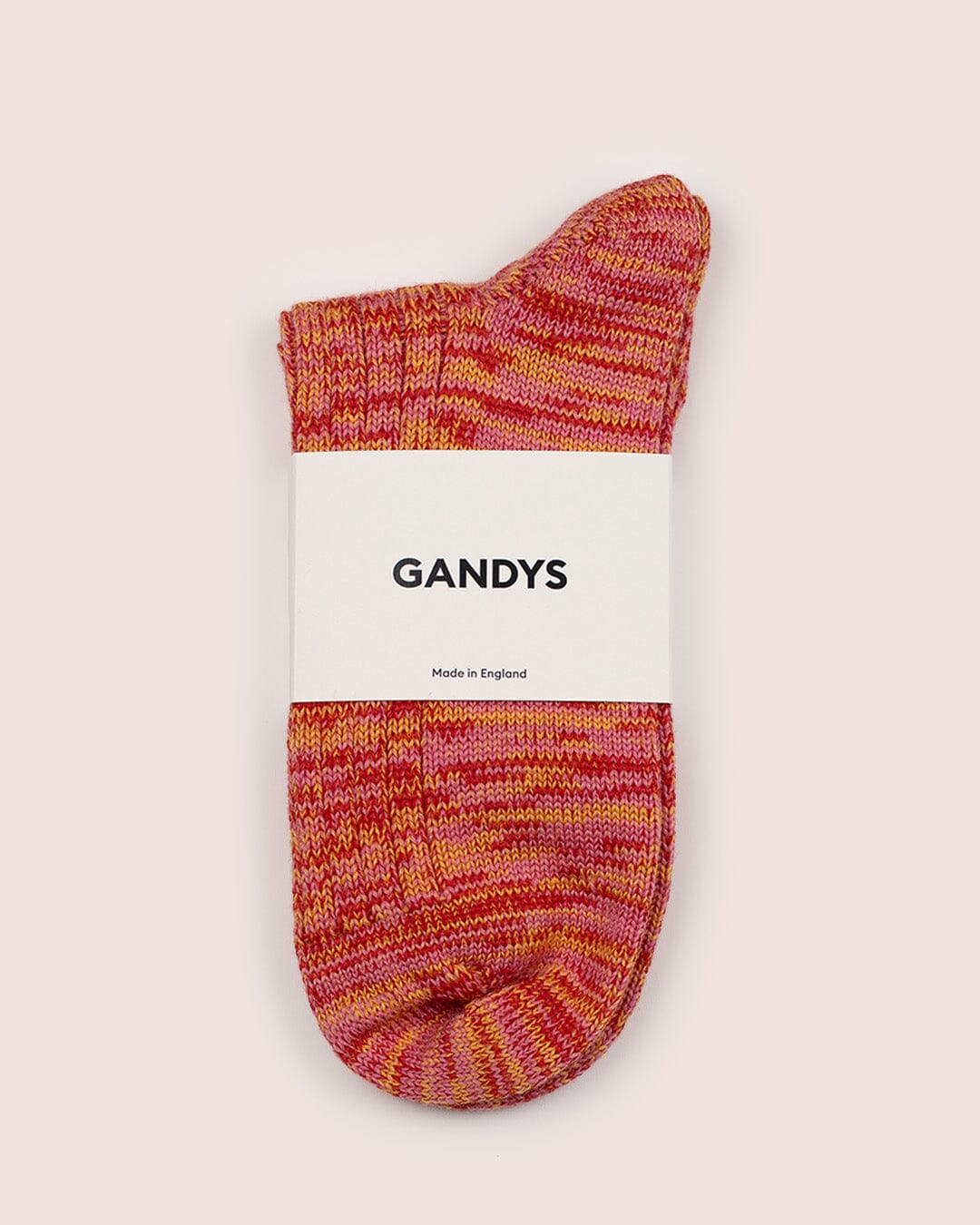Hebden Made in England Wool Socks in Pink/Red Mix Accessories- Gandys