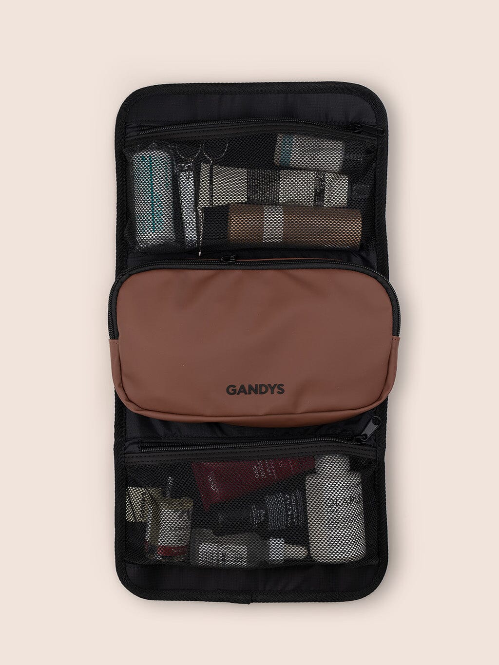 Helsinki Waterproof Roll Up Washbag in Brown Accessories- Gandys