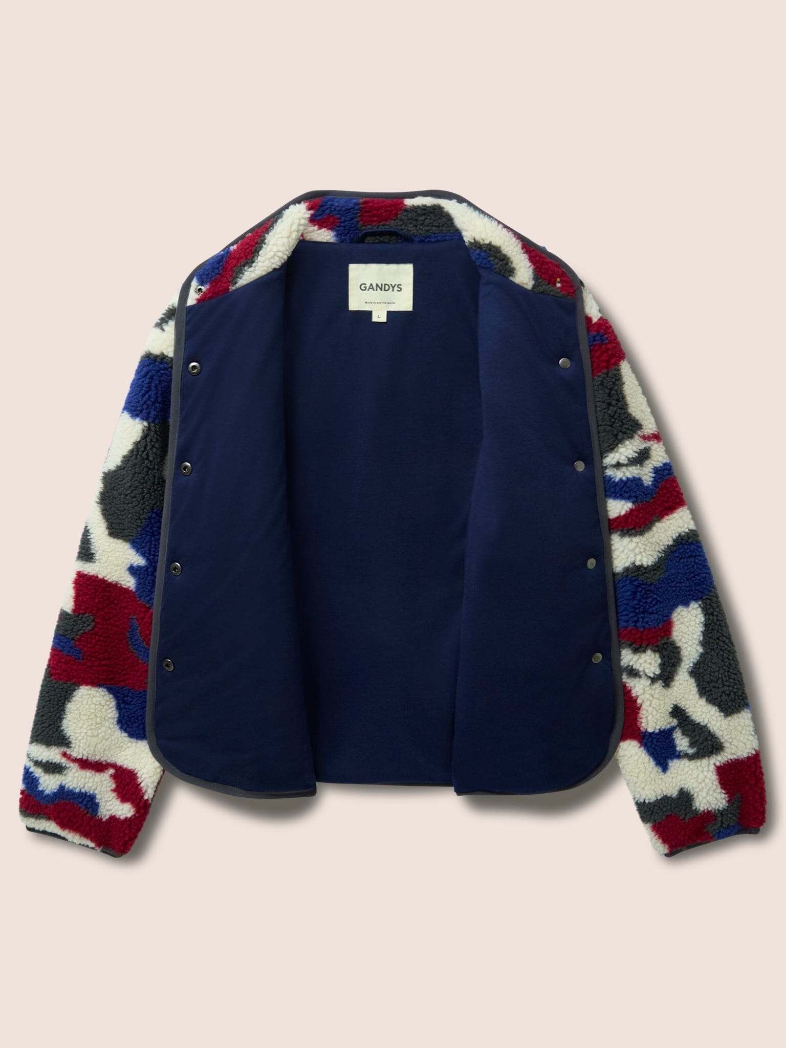 Hudson Recycled Fleece Cord Front Printed Jacket Layering- Gandys