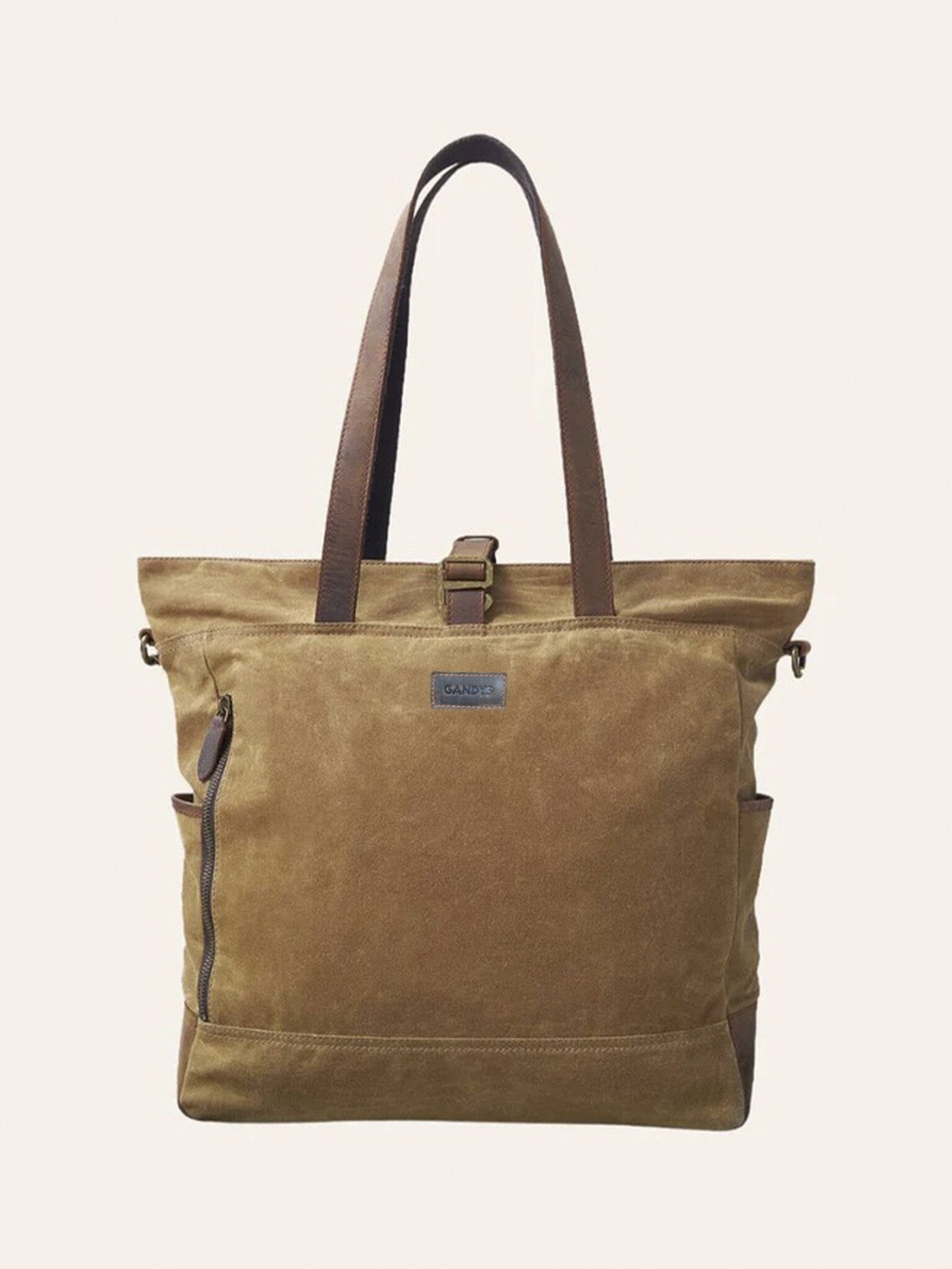 Jaipur Waxed Cotton Tote Bag in Sand Bags- Gandys