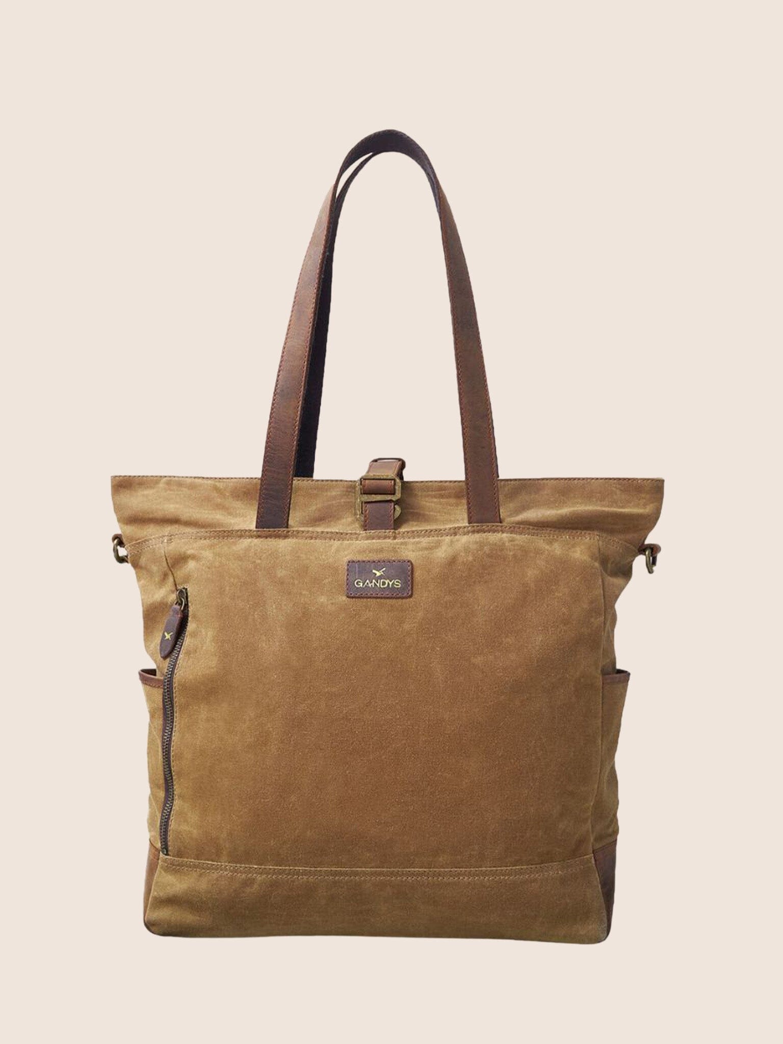 Jaipur Waxed Cotton Tote Bag in Sand Bags- Gandys
