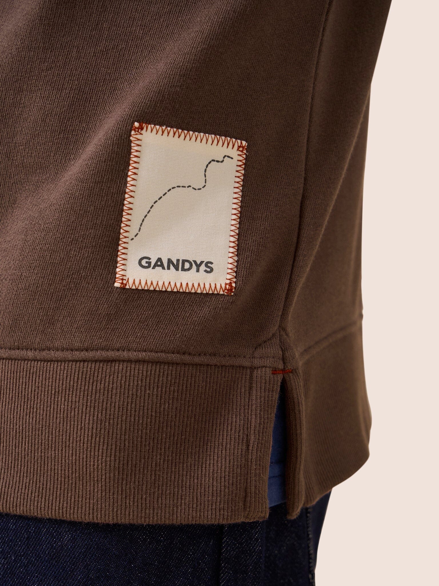 Java Organic Cotton 1/4 Zip Sweater in Brown Layering- Gandys