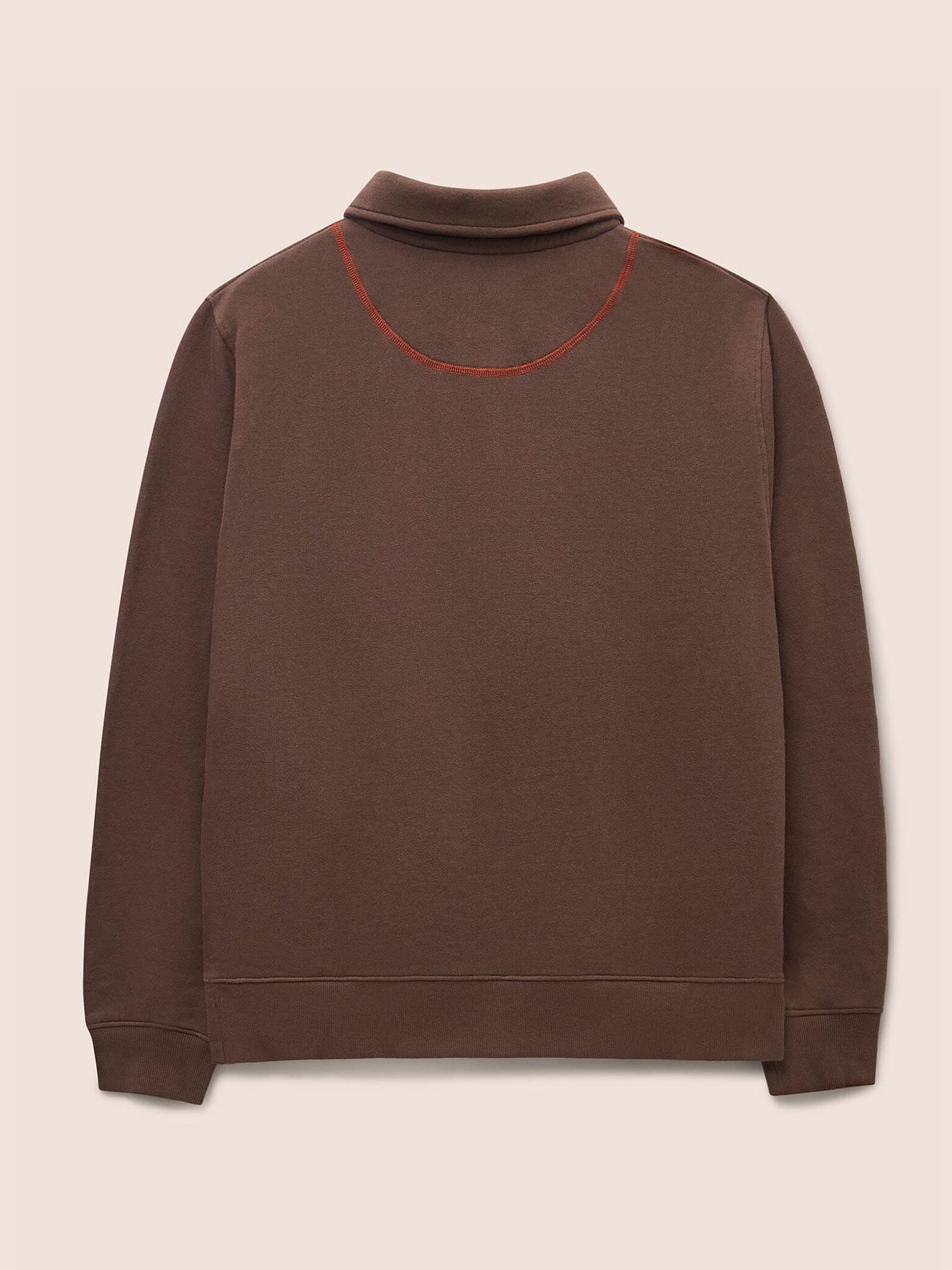 Java Organic Cotton 1/4 Zip Sweater in Brown Layering- Gandys