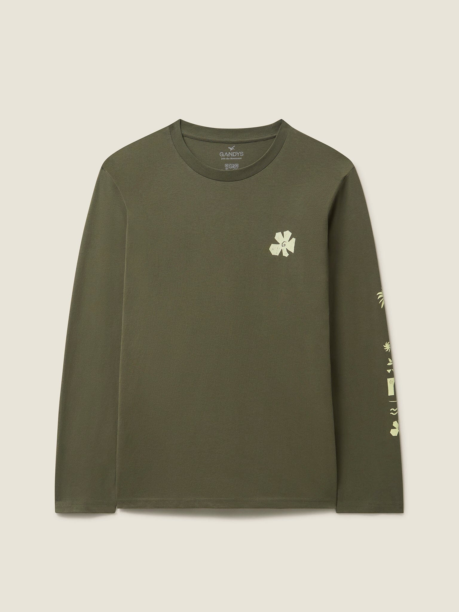 Khaki Foundation Long Sleeve Campus T-Shirt T-Shirts- Gandys
