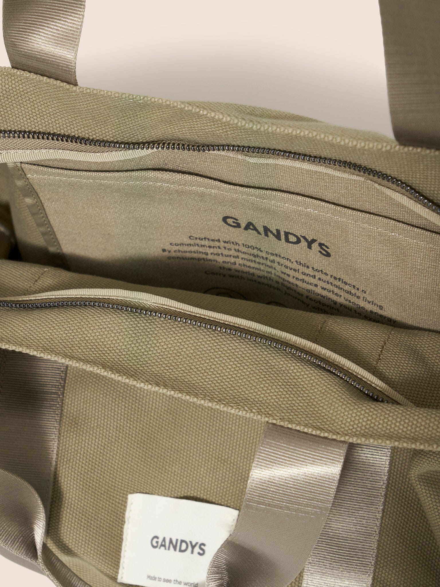 Khaki Havana Cotton Canvas Weekend Bag Bags- Gandys