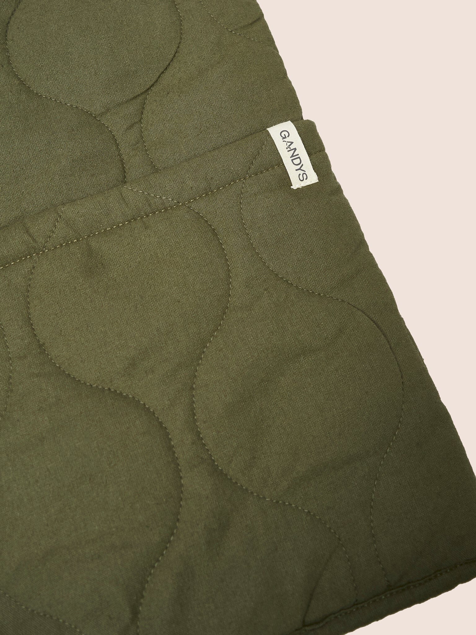 Khaki Hudson Quilted Cotton Gilet Layering- Gandys