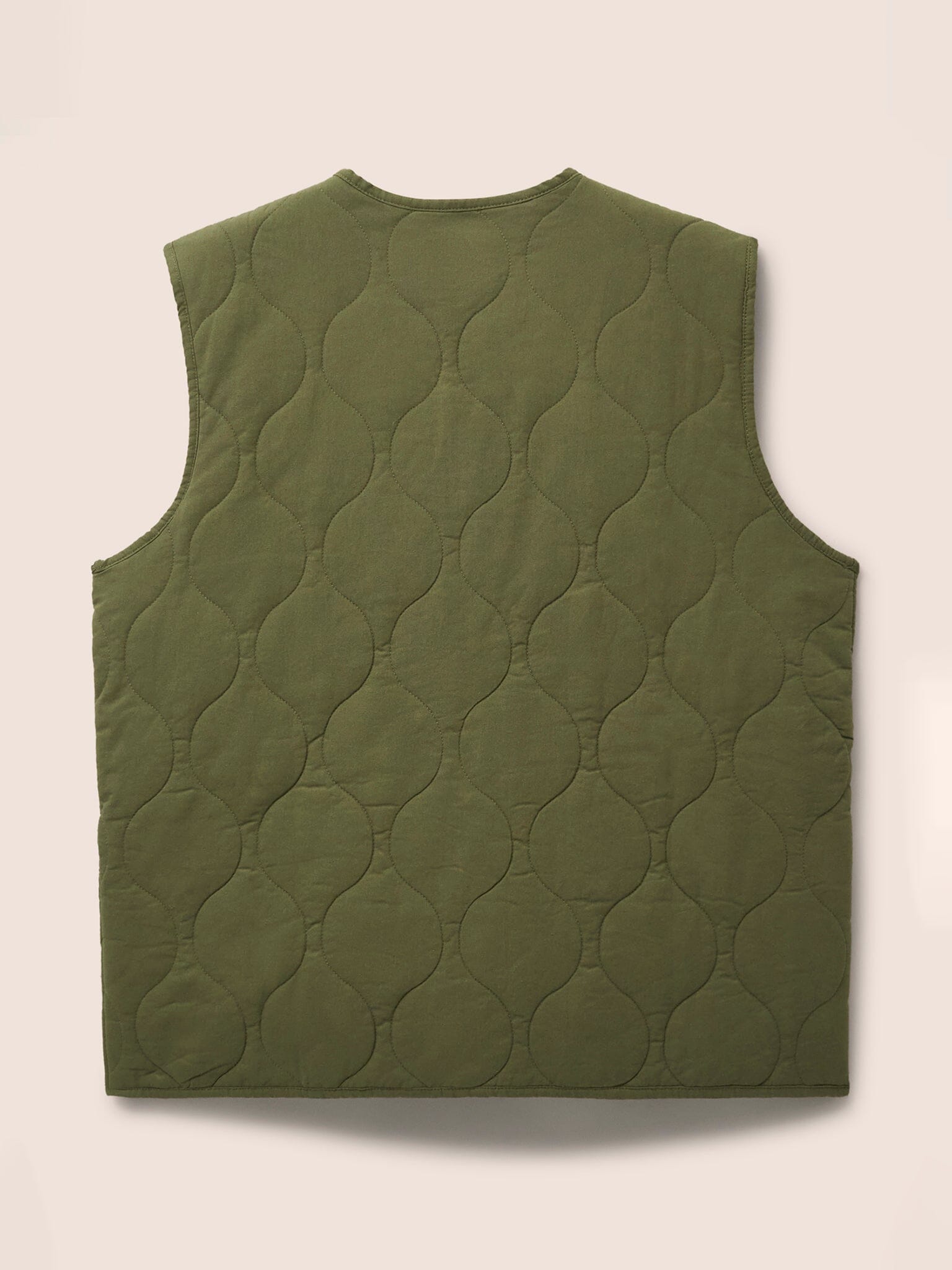 Khaki Hudson Quilted Cotton Gilet Layering- Gandys