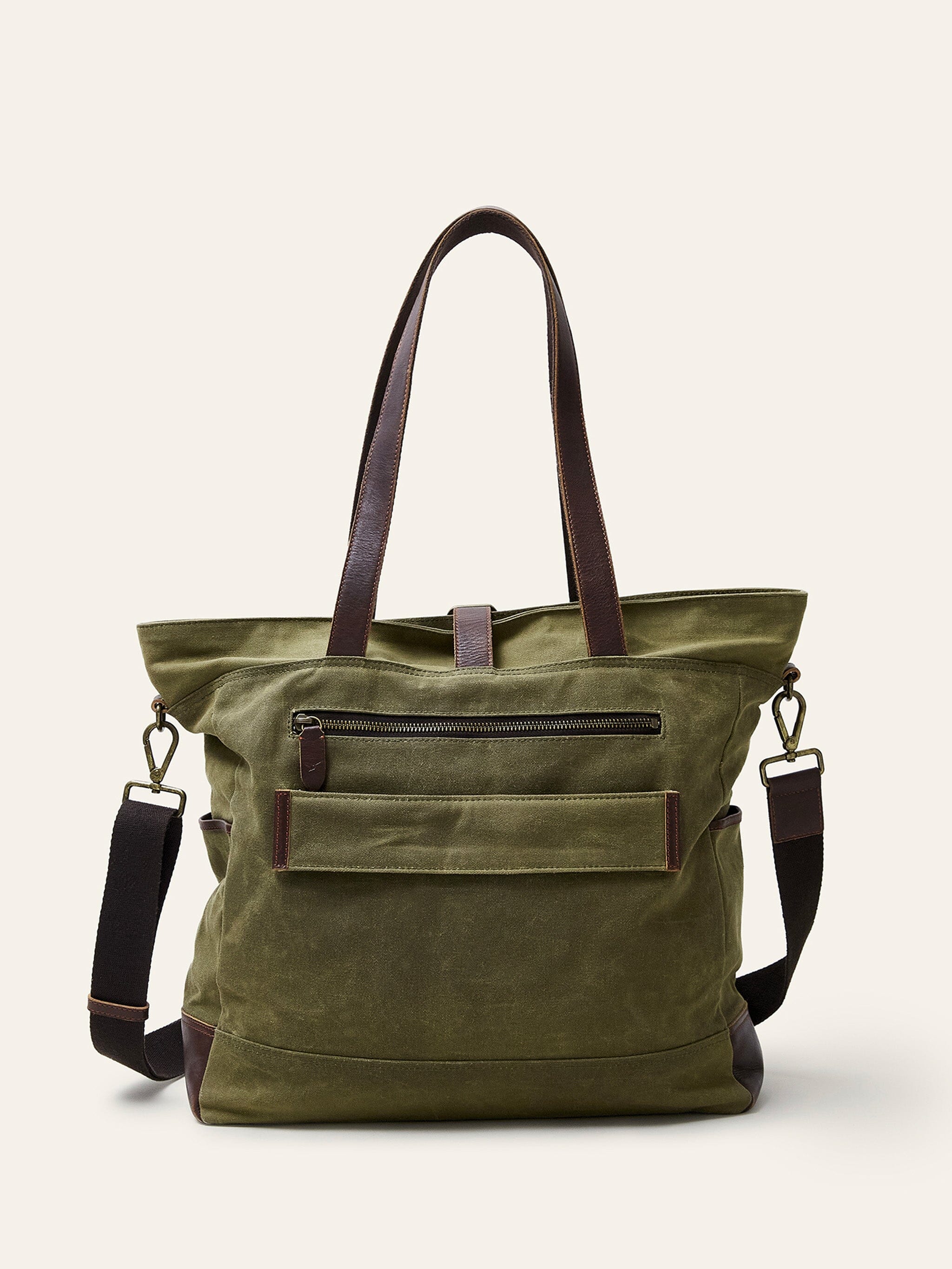 Khaki Jaipur Waxed Cotton Tote Bags- Gandys
