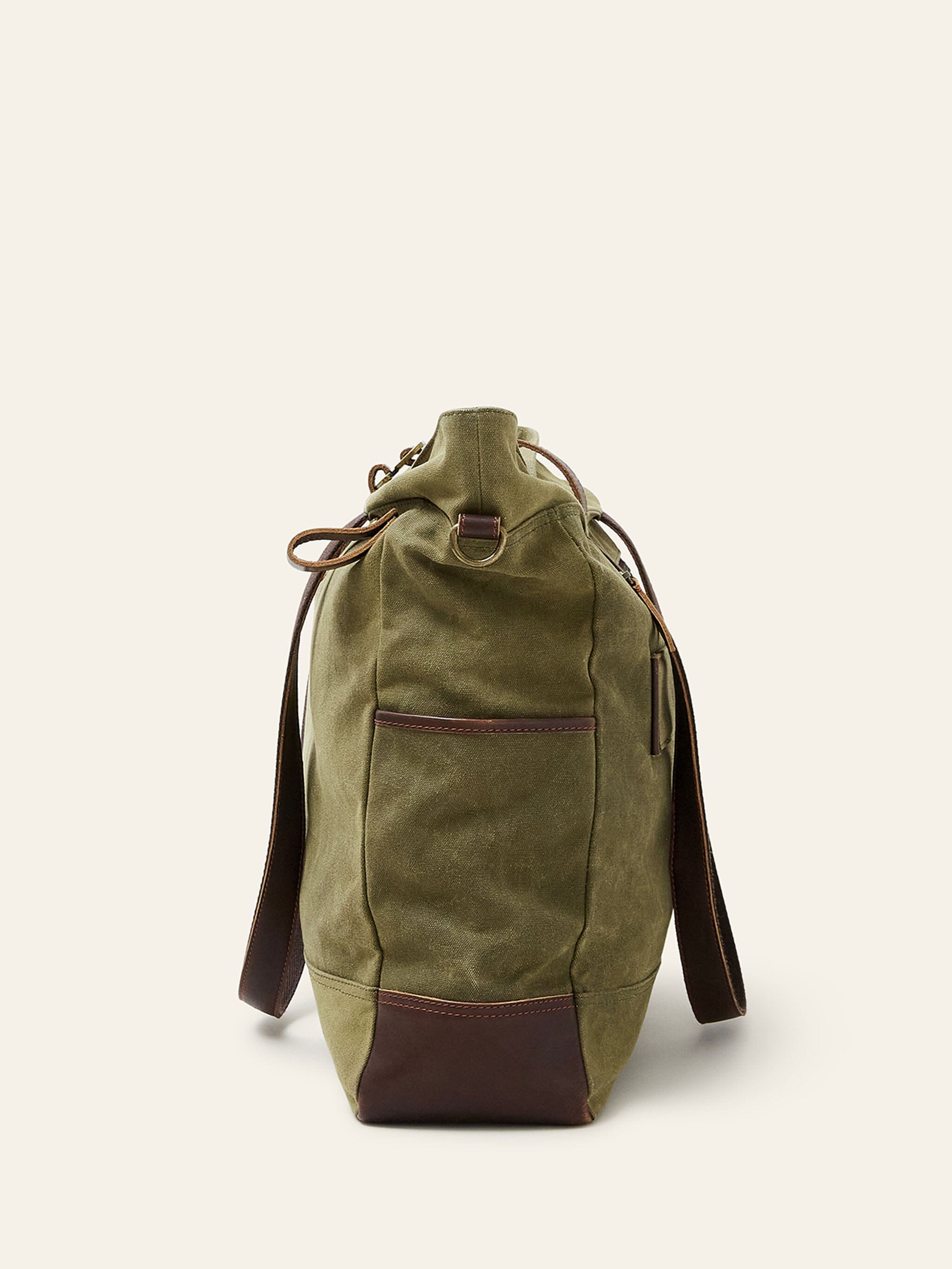 Khaki Jaipur Waxed Cotton Tote Bags- Gandys