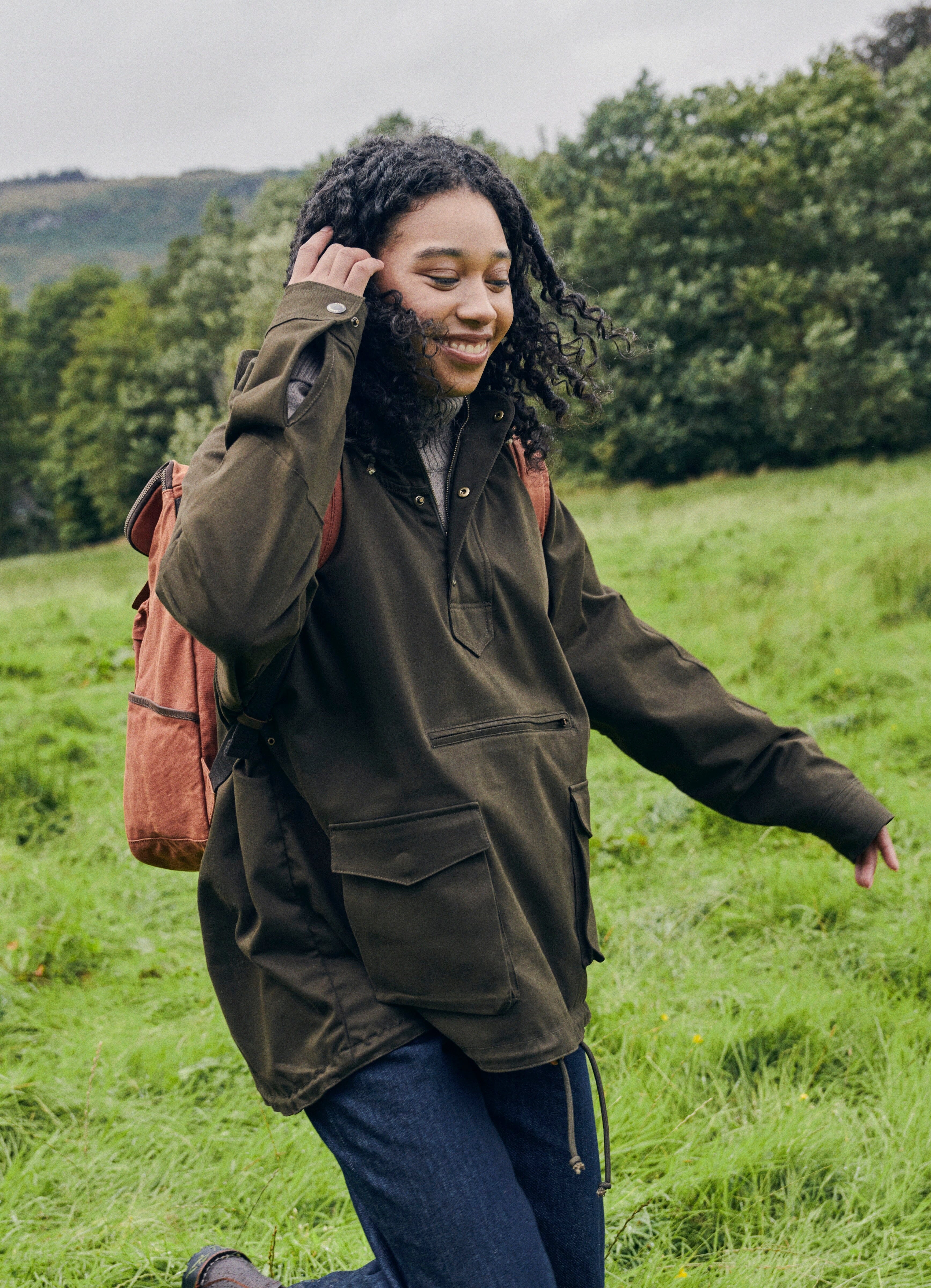 Khaki Nepal Cotton Anorak Outerwear- Gandys
