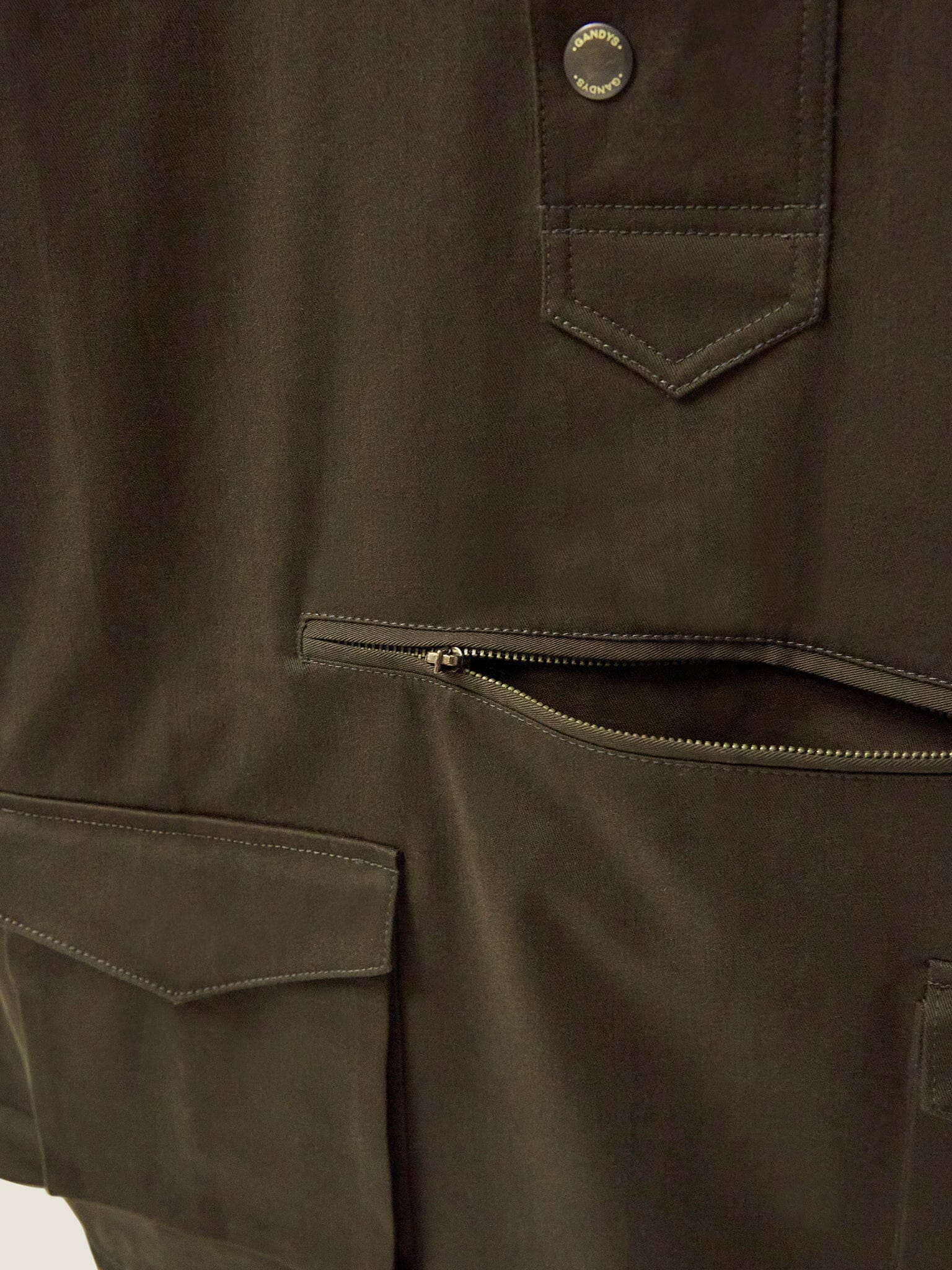 Khaki Nepal Cotton Anorak Outerwear- Gandys