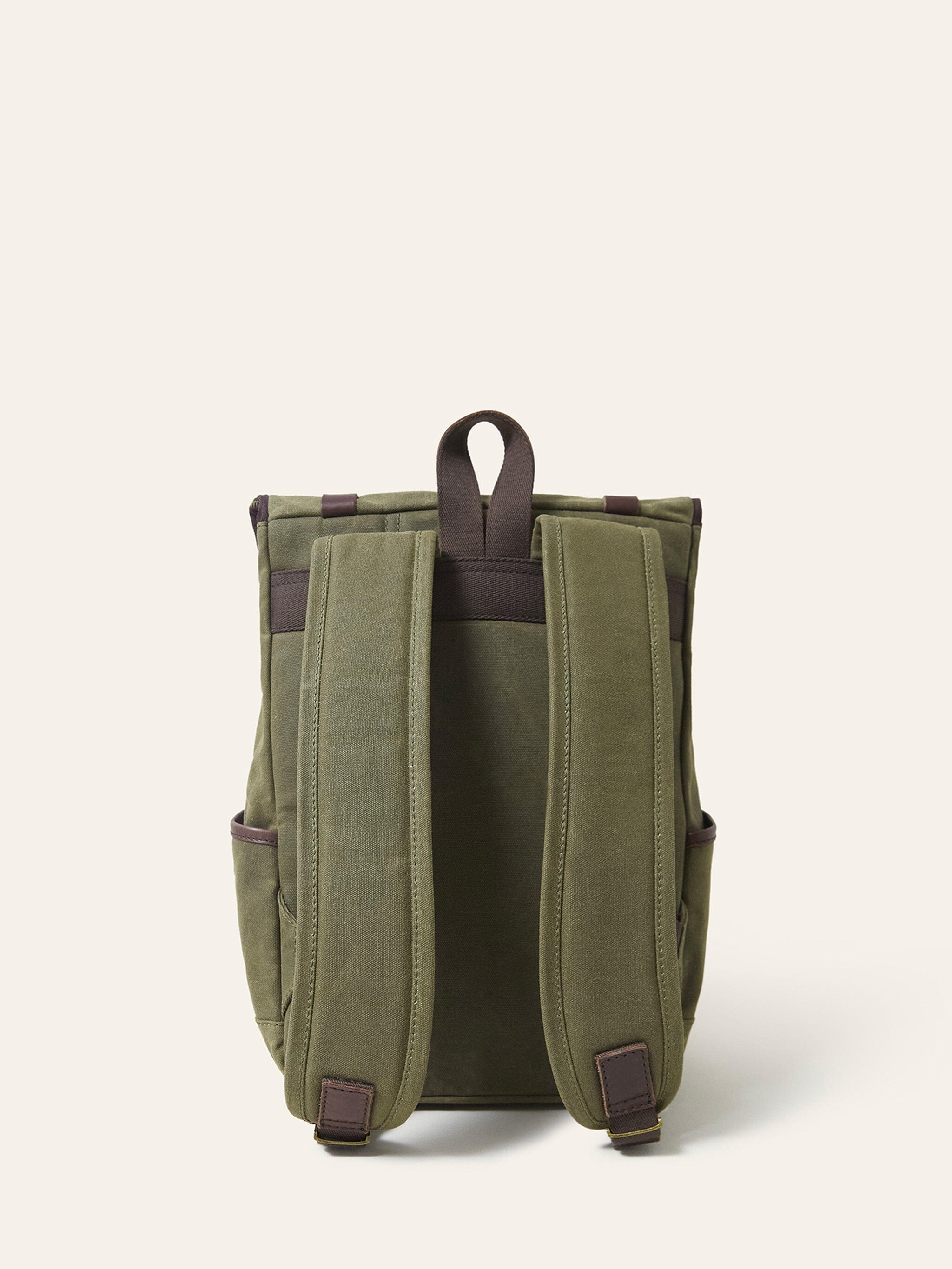 Khaki Slate Waxed Cotton Mini Bali Backpack Bags- Gandys