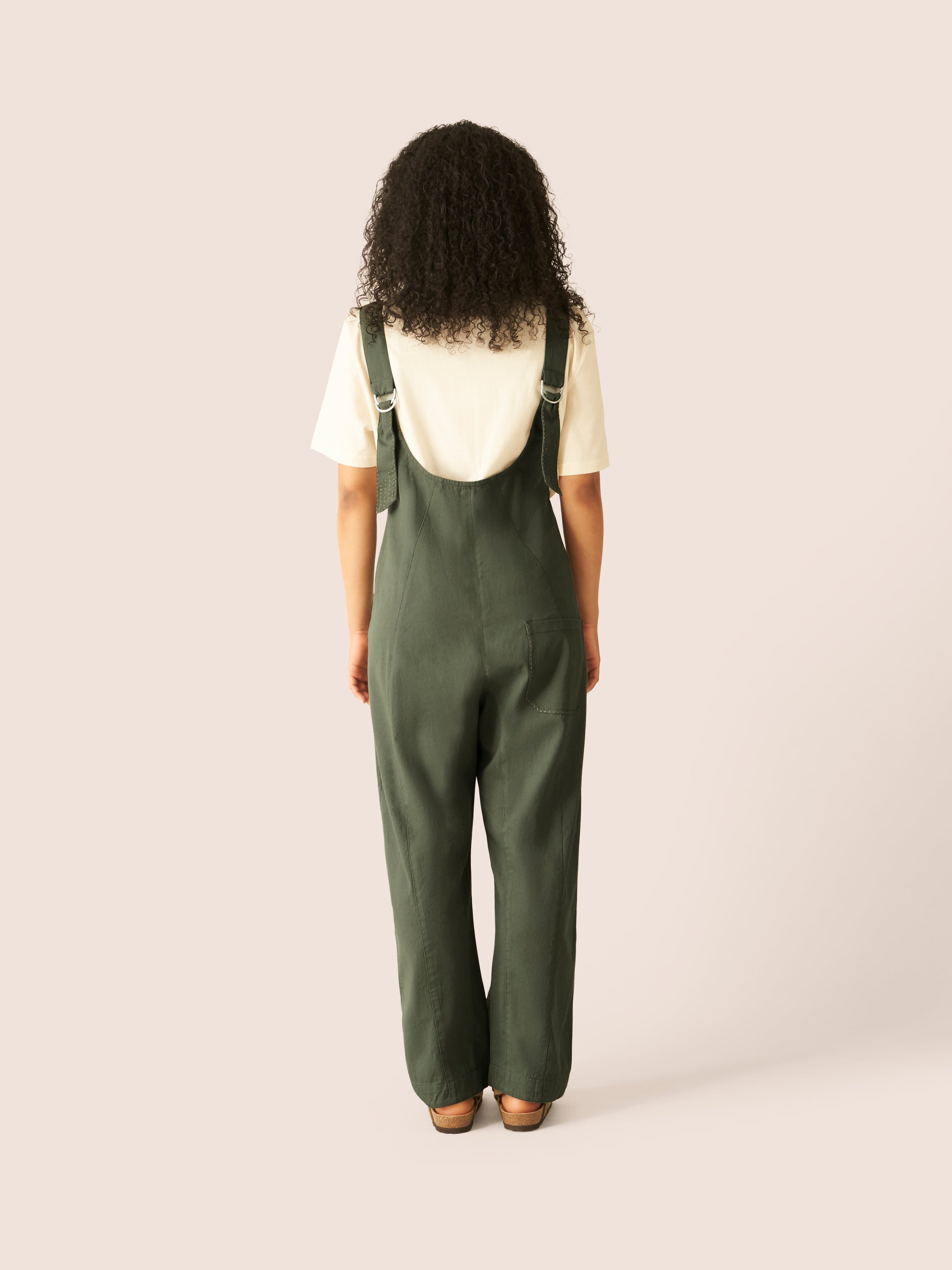 Khaki Steephill Cotton Dungarees Bottoms- Gandys