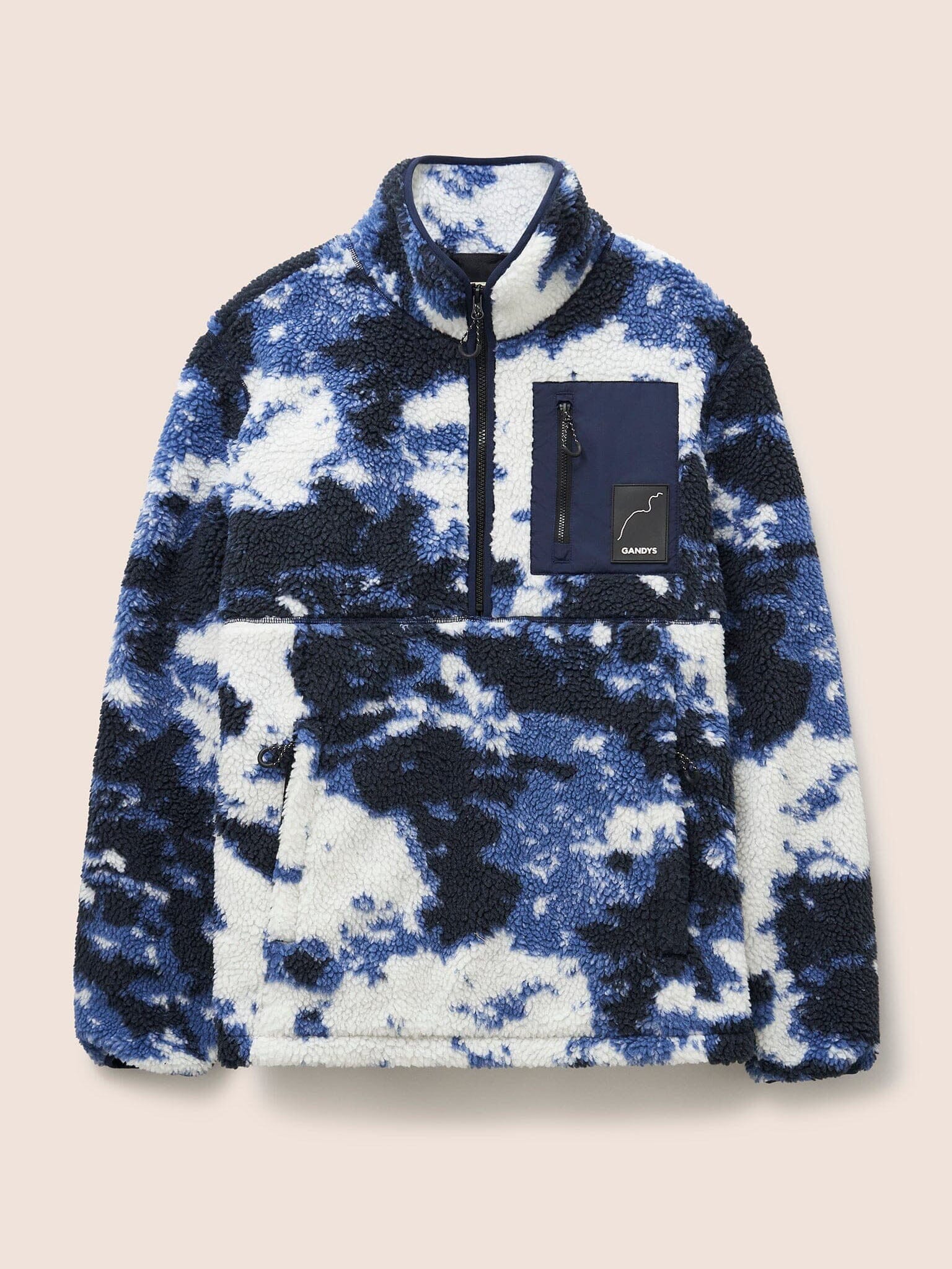 Kodiak Fleece Overhead Funnel Neck in Blue Print Layering- Gandys