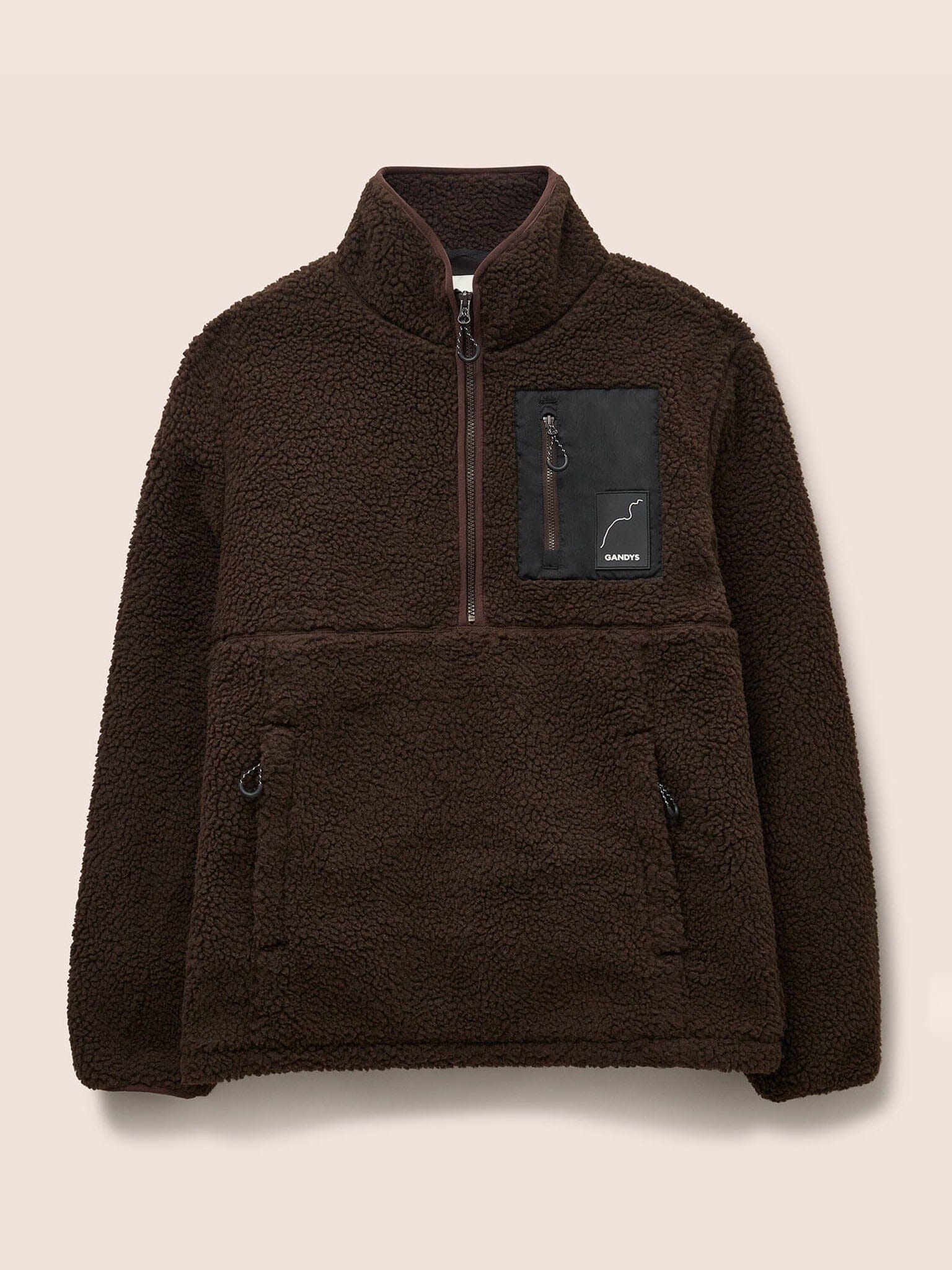 Kodiak Fleece Overhead Funnel Neck in Brown Layering- Gandys