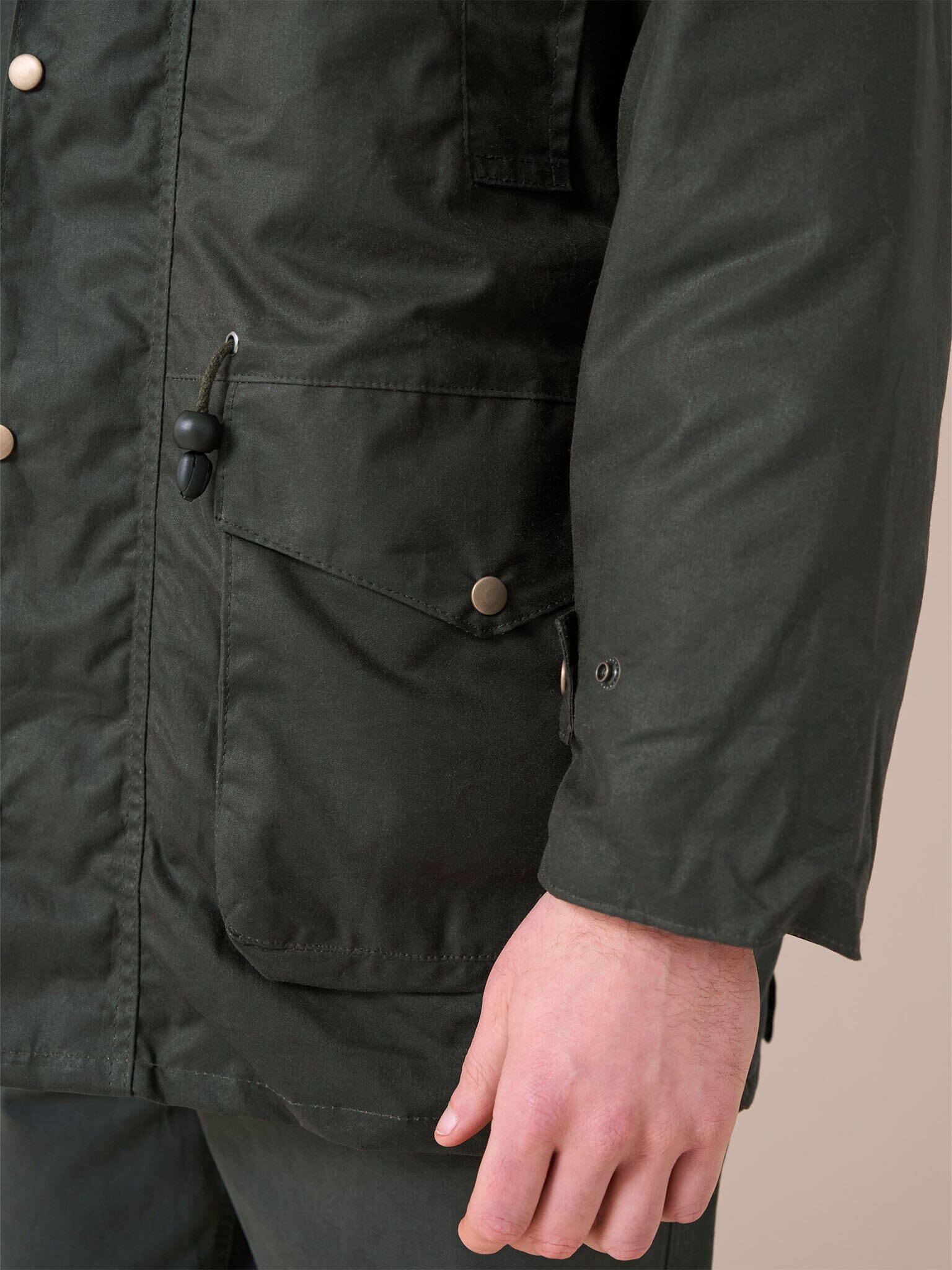 Leighton Waxed Cotton 4 in 1 Coat in Dark Olive Outerwear- Gandys