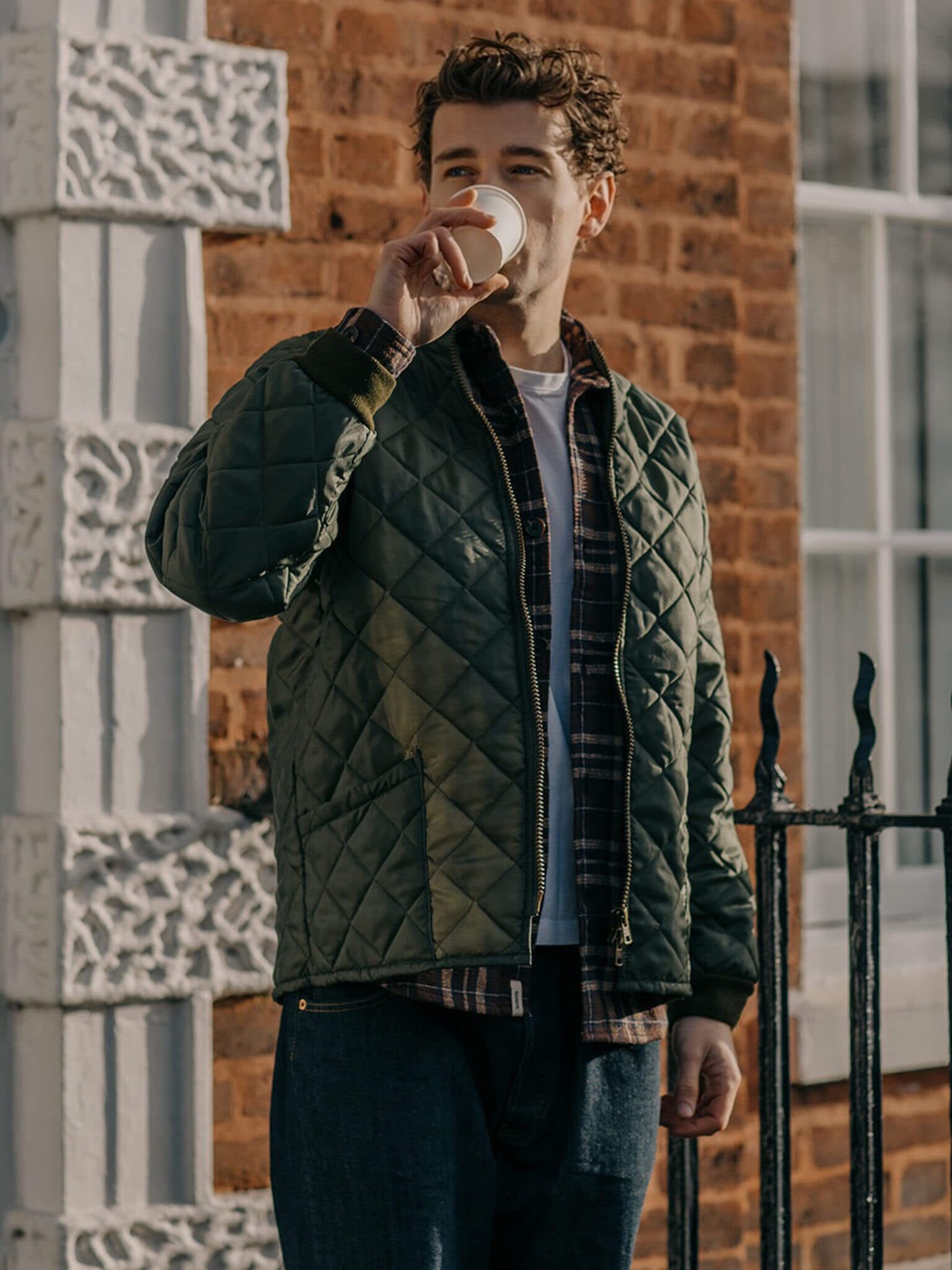 Leighton Waxed Cotton 4 in 1 Coat in Dark Olive Outerwear- Gandys