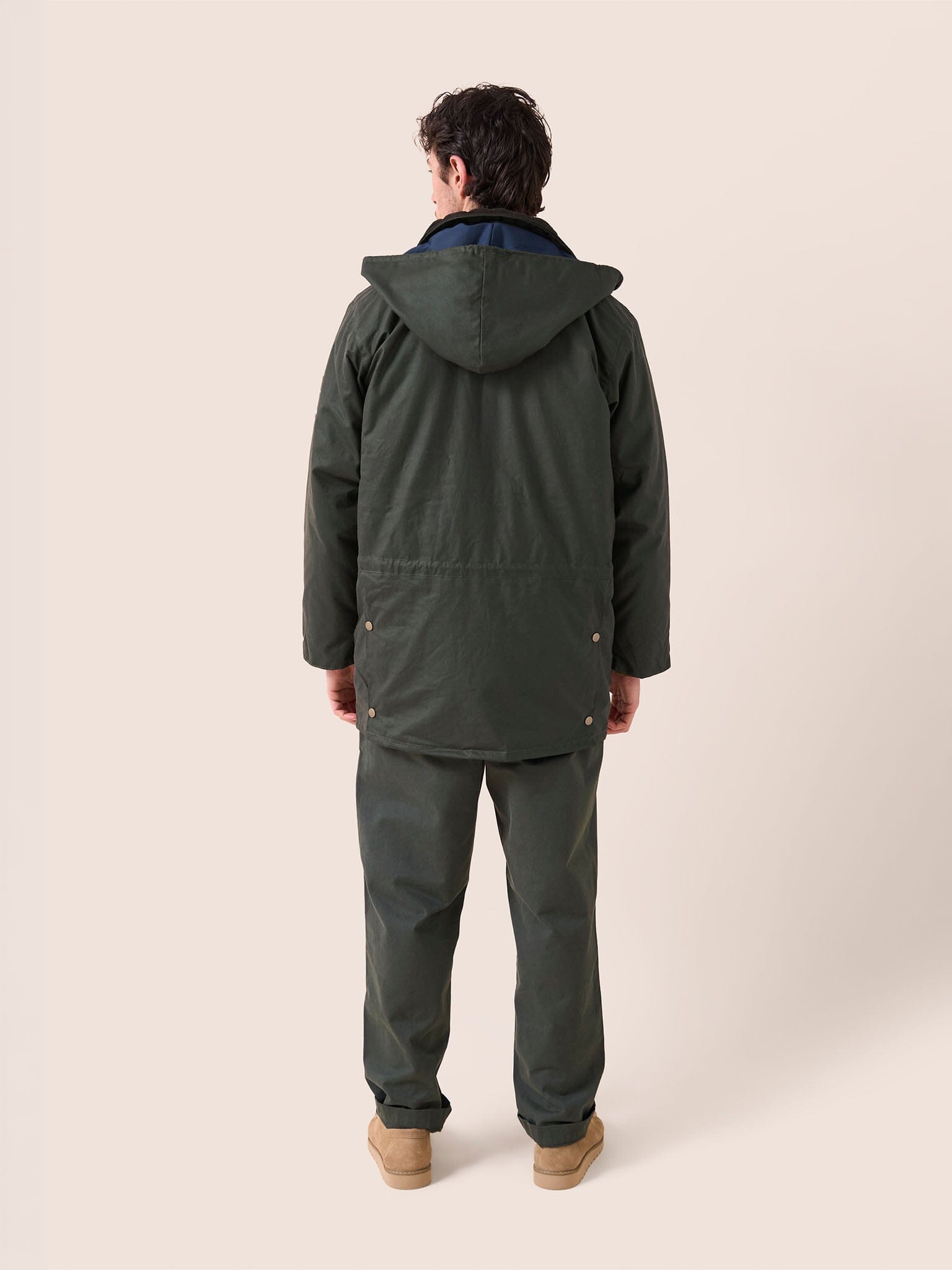 Leighton Waxed Cotton 4 in 1 Coat in Dark Olive Outerwear- Gandys