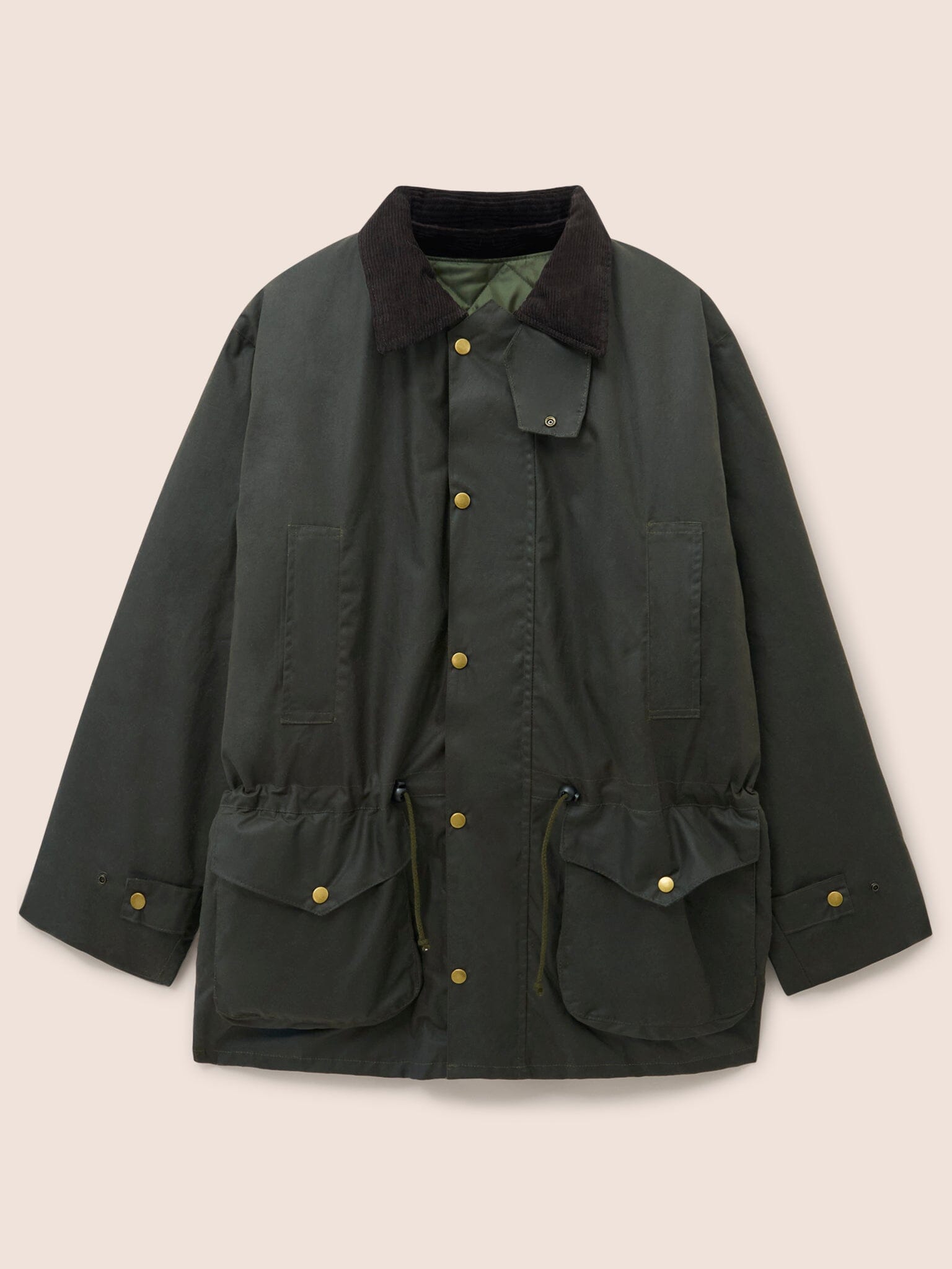 Leighton Waxed Cotton 4 in 1 Coat in Dark Olive Outerwear- Gandys