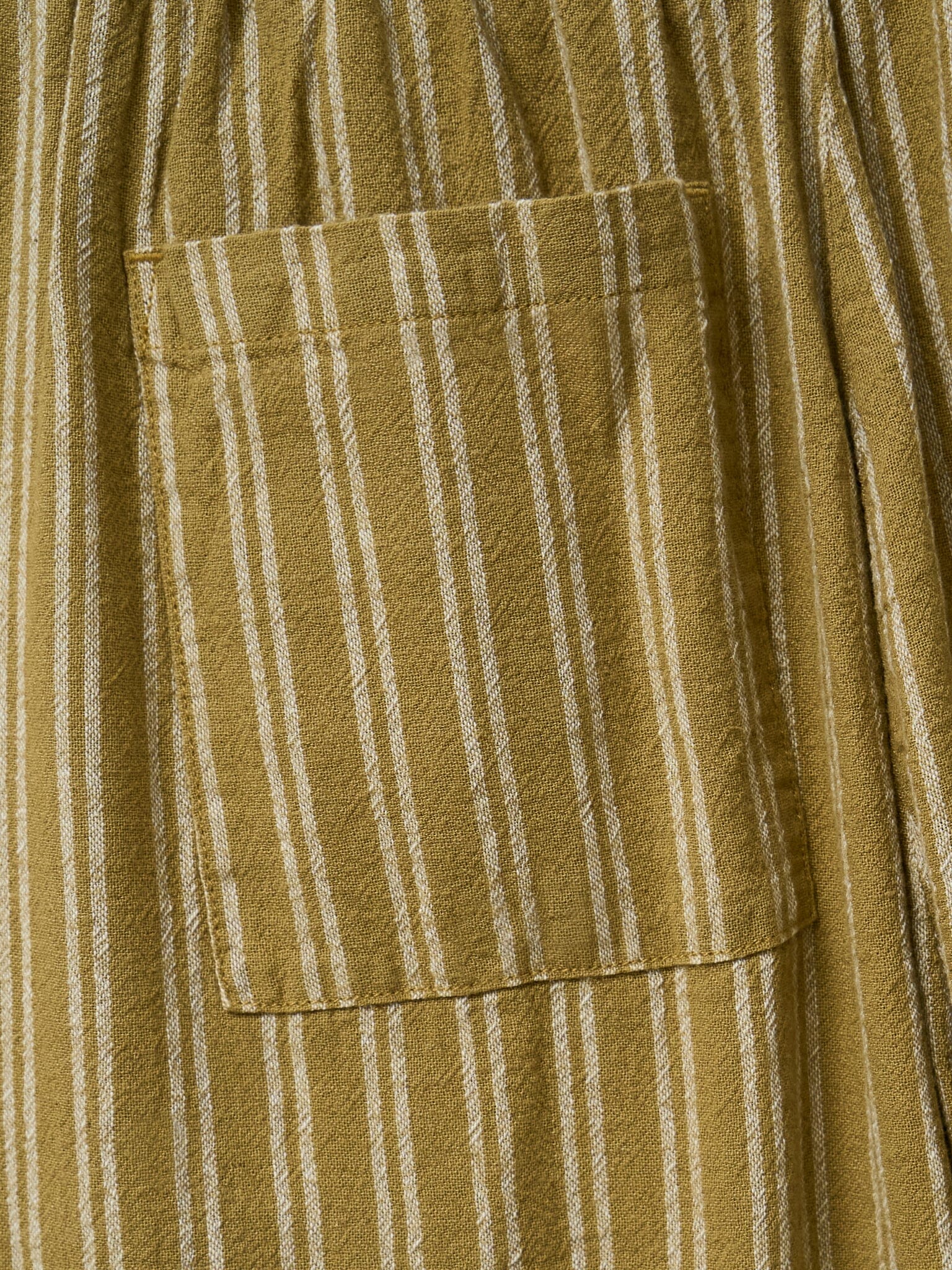 Lexington Cotton Wide Leg Trousers in Caramel Stripe Bottoms- Gandys
